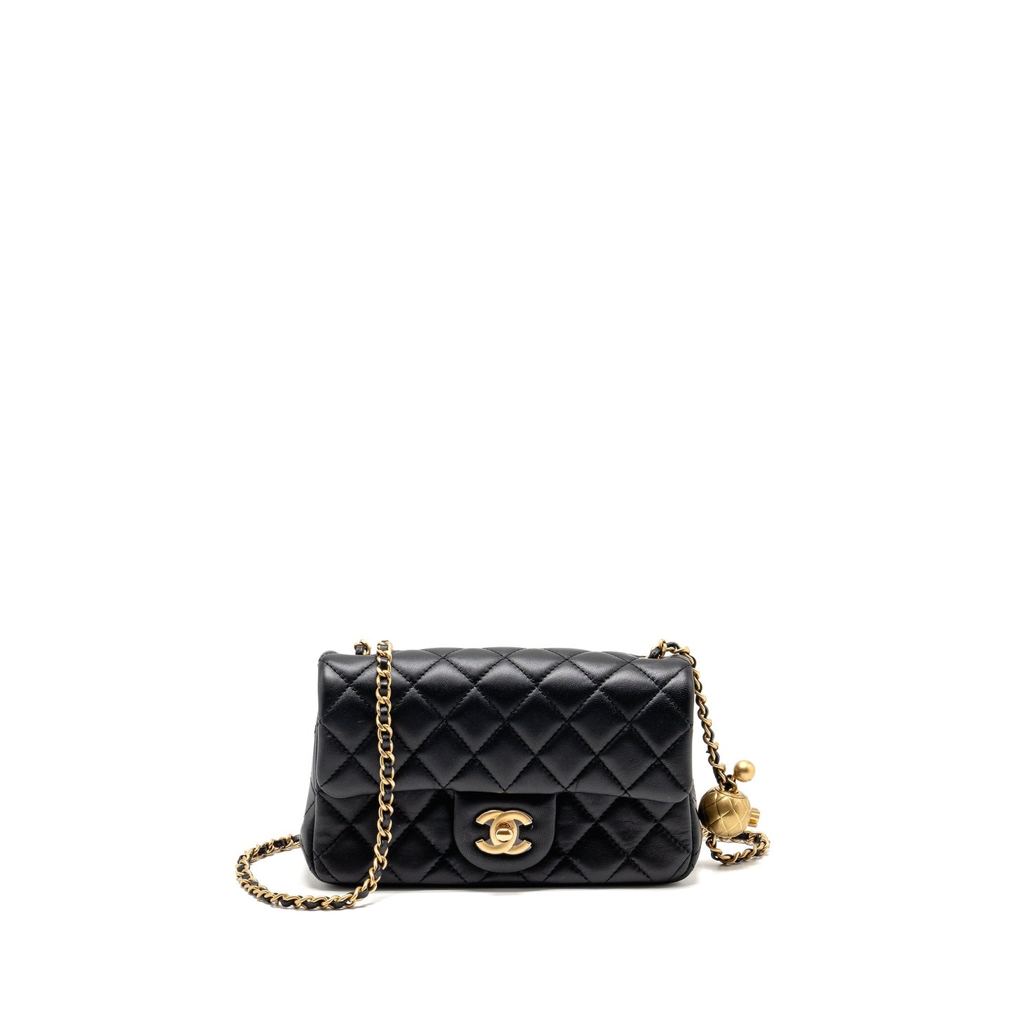 Chanel Pearl Crush rectangular flap lambskin GHW Black Shoulder Bag Microchip 3
