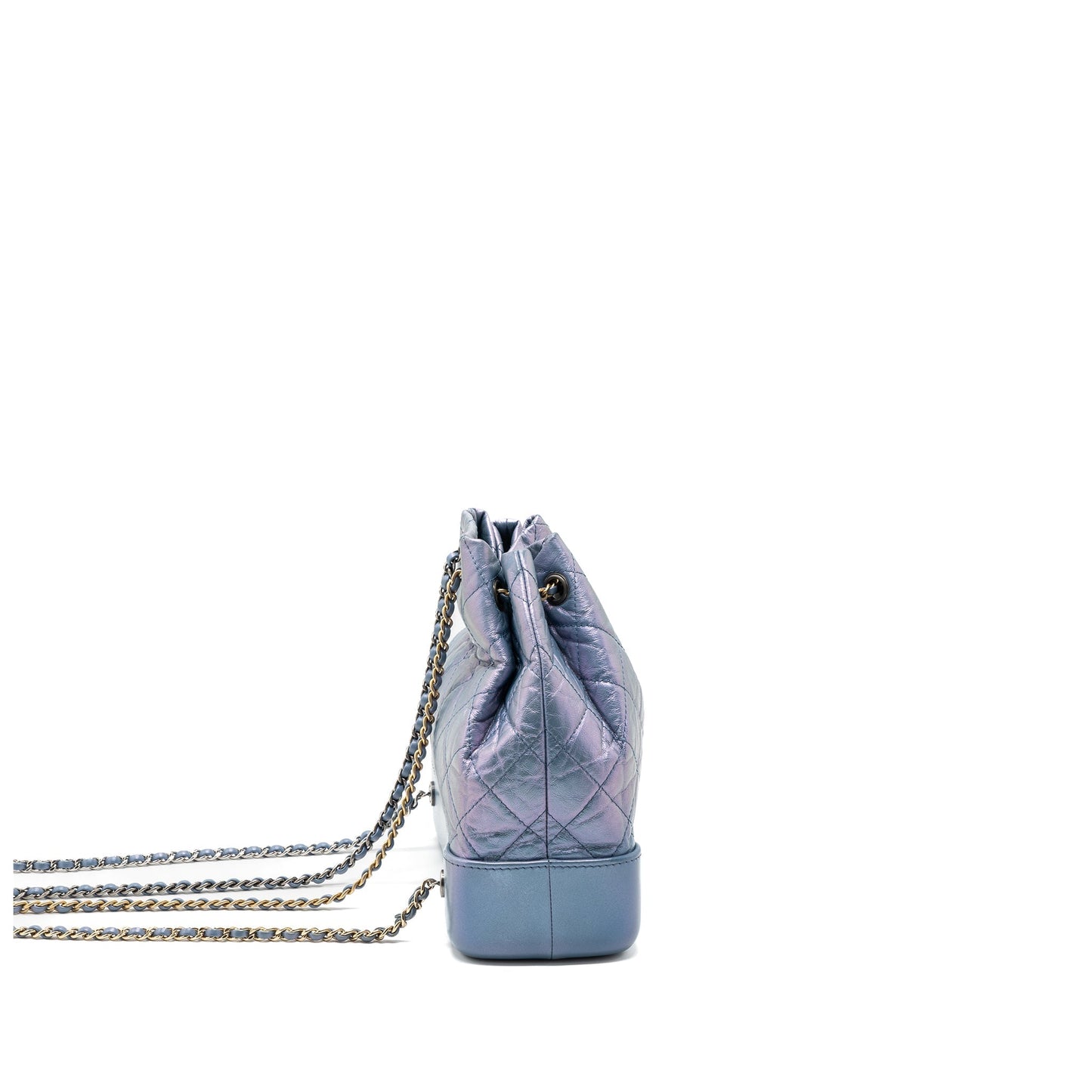 Chanel Gabrielle backpack calfskin iridescent purple hardware Multicolor Multicolour Small Leather