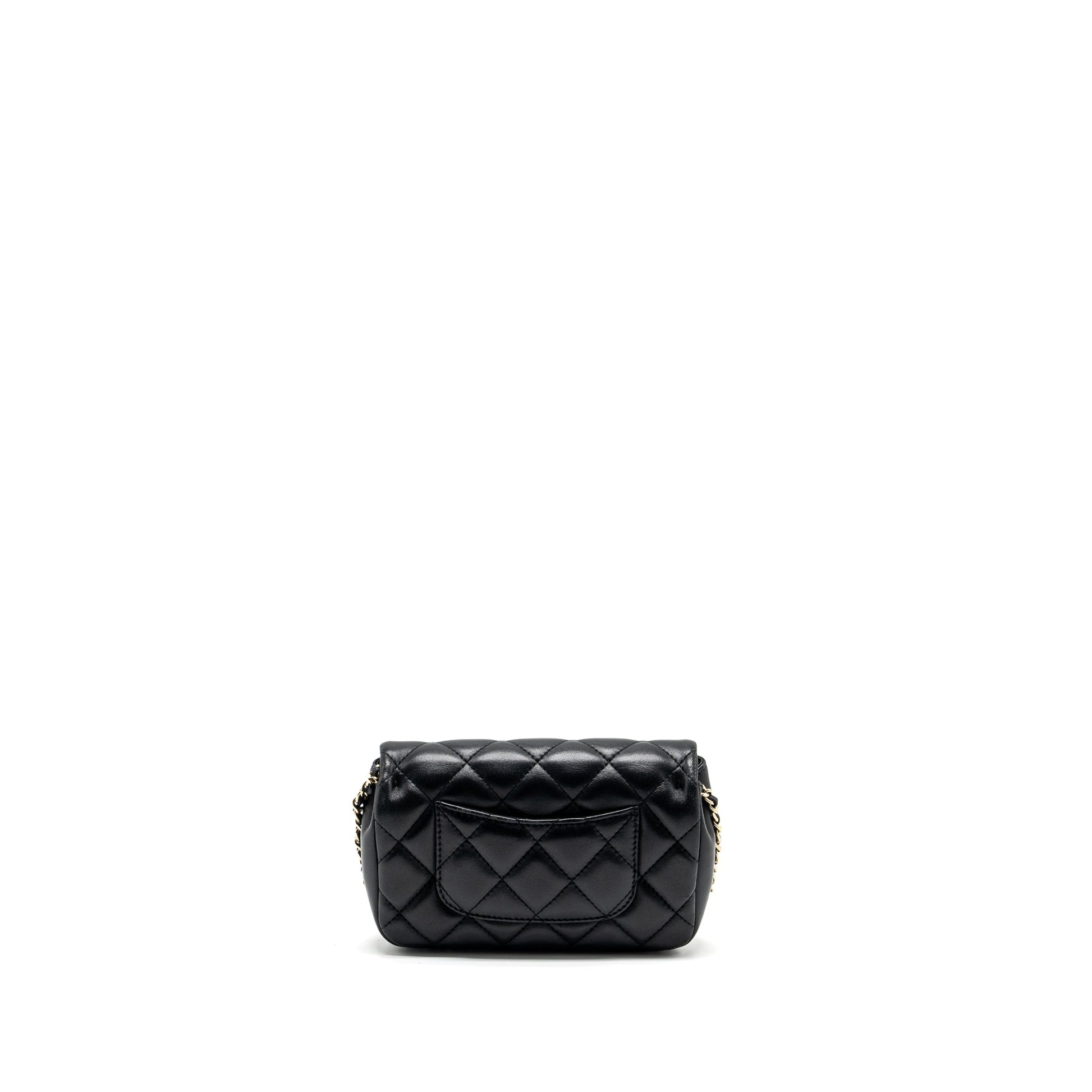 Chanel Pearl Quilted Flap Lambskin GHW Black Shoulder Bag