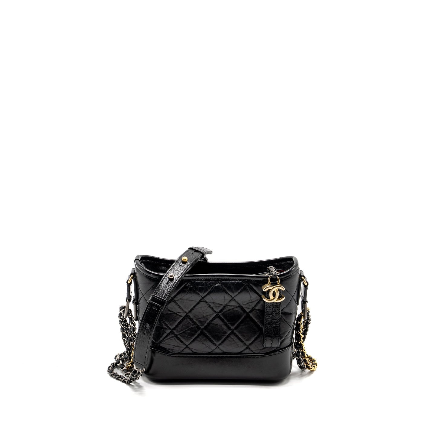 Chanel Gabrielle Hobo Calfskin Hardware Multicolour Black Small Shoulder Bag Hardware 3