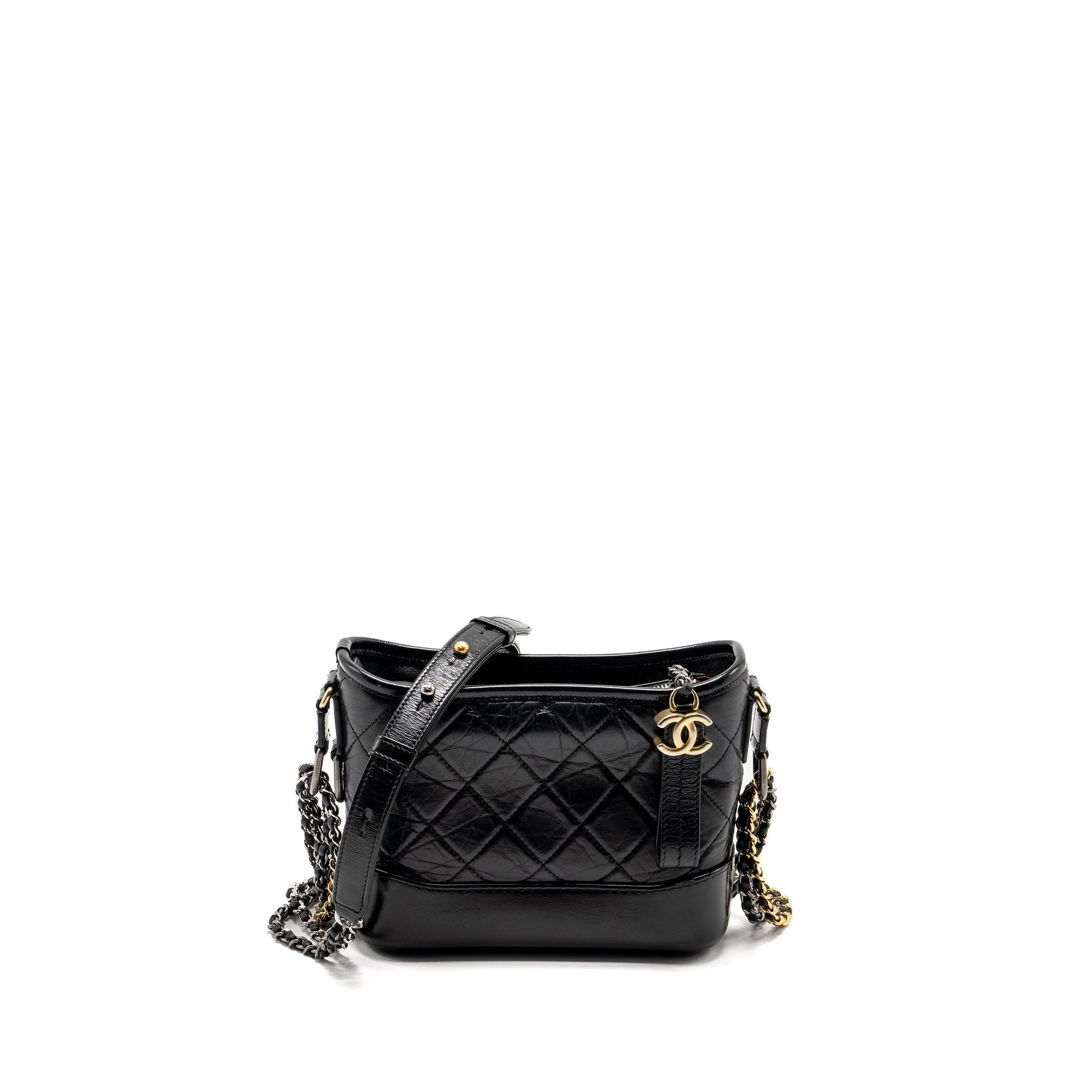 Chanel Gabrielle Hobo Calfskin Hardware Multicolour Black Small Shoulder Bag Hardware 3