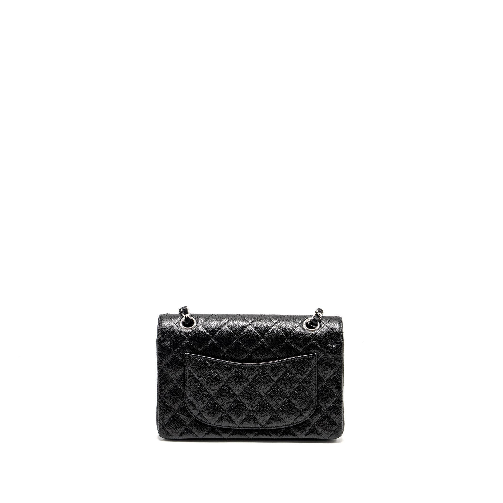Chanel Classic Double Flap Caviar SHW Microchip Black Small Shoulder Bag Microchip 3