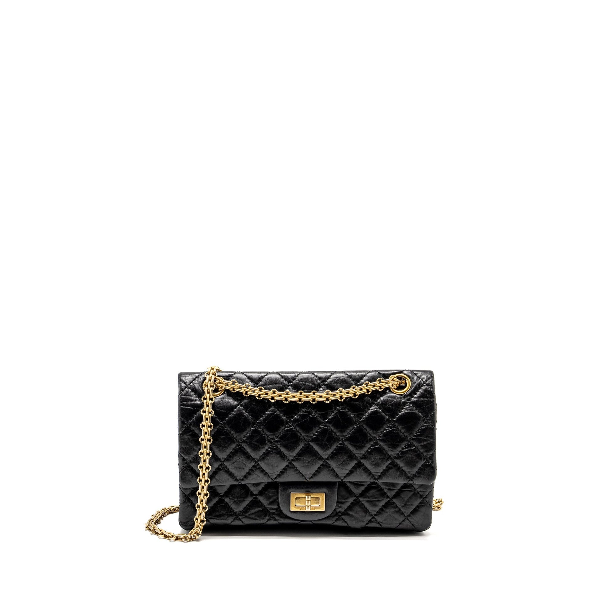 Chanel 2.55 225 reissue flap aged calfskin Black Small Shoulder Bag Black Ghw