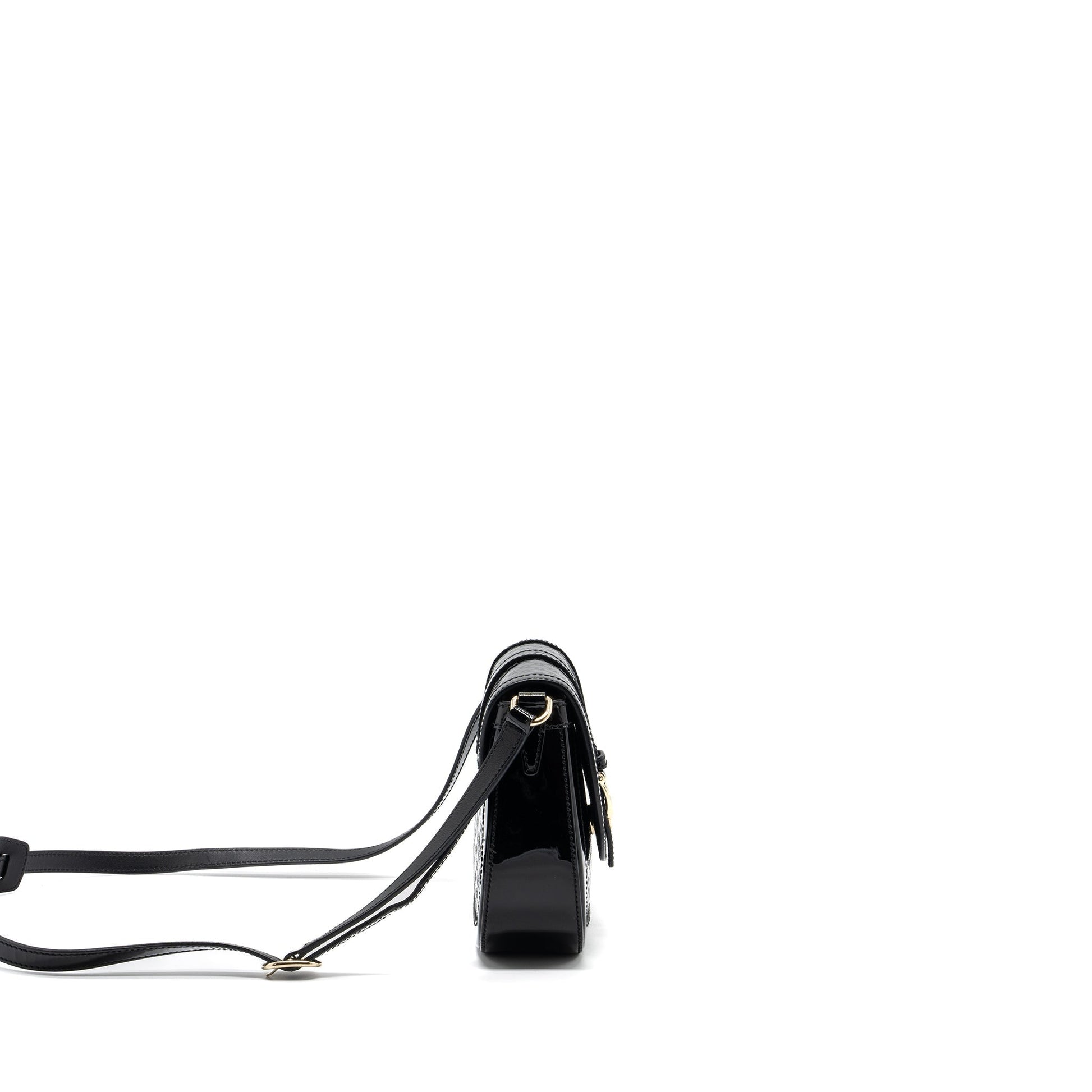 Gucci Messenger Crossbody Bag Patent Black
