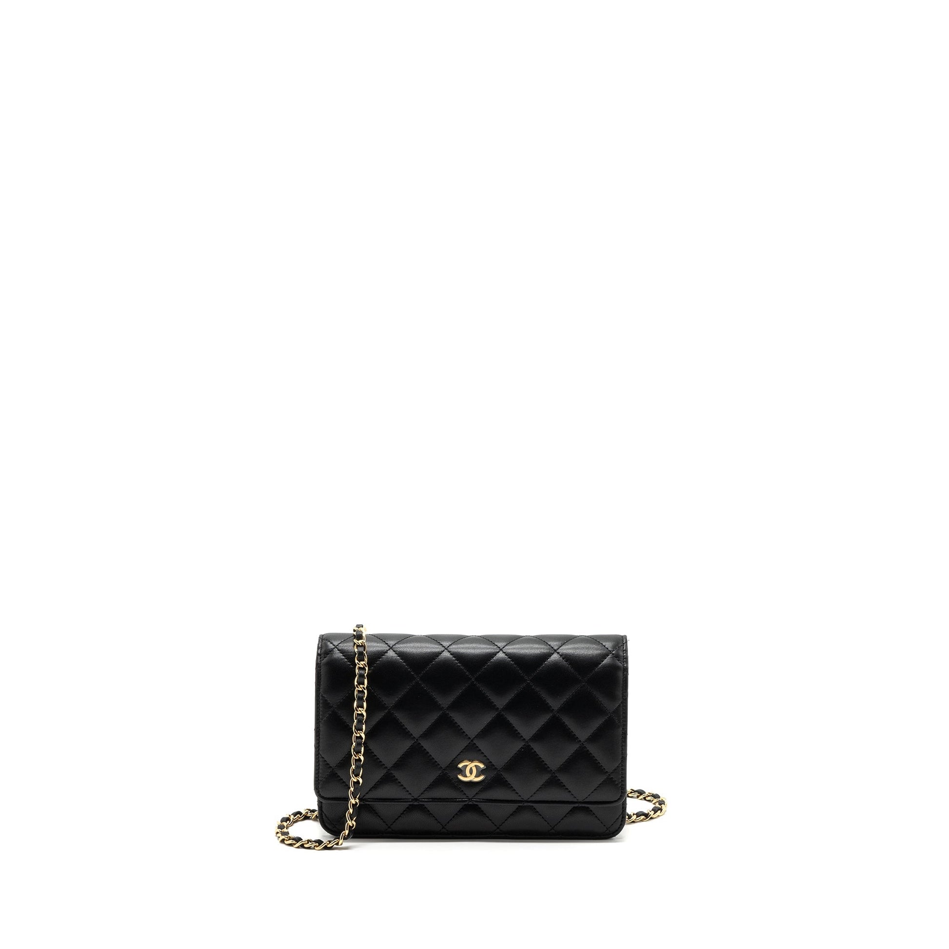 Chanel Classic On Lambskin GHW Black Wallet Case