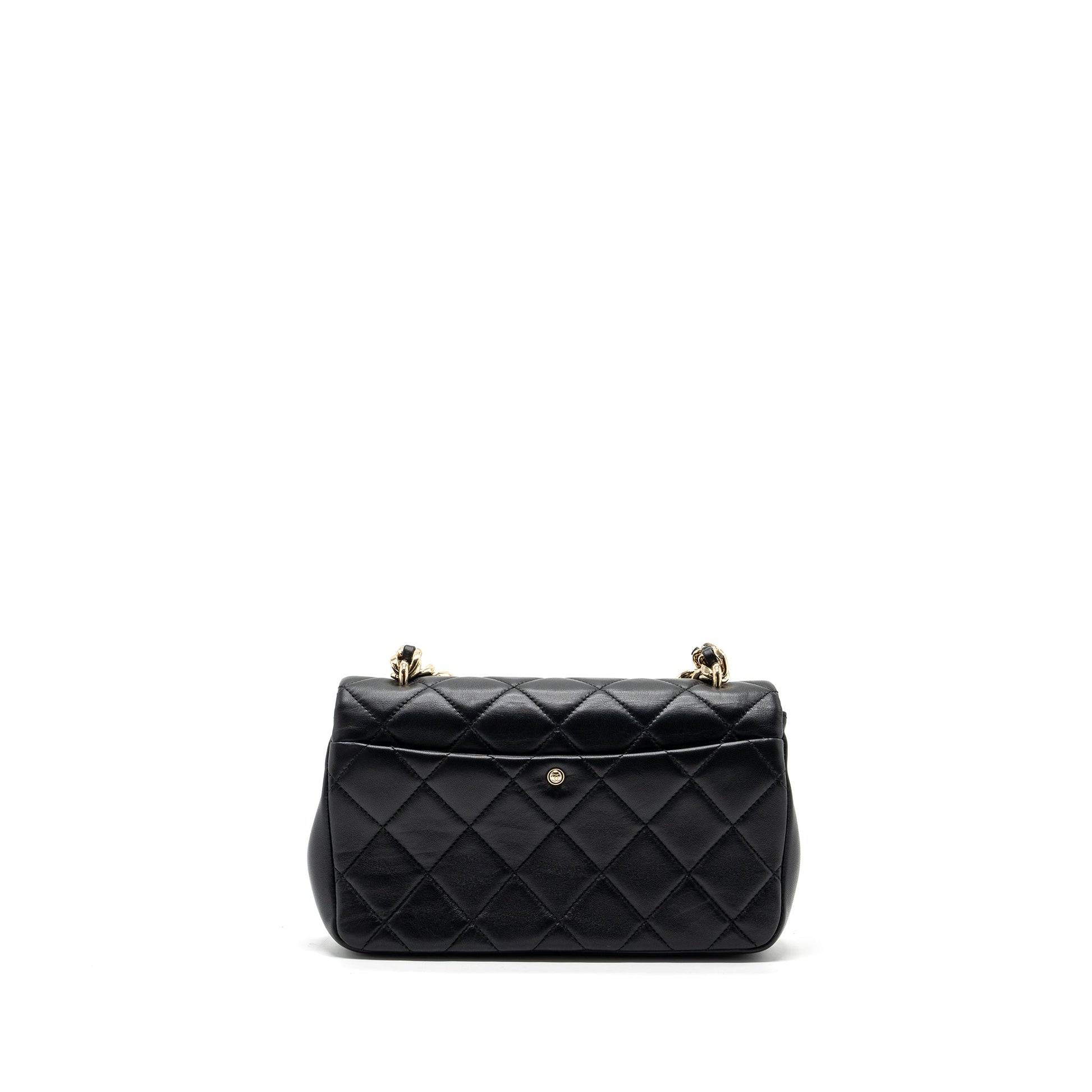 Chanel Giant flap lambskin hardware microchip Multicolour Black Shoulder Bag