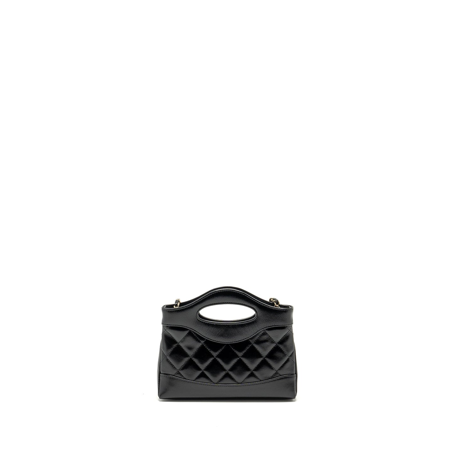 Chanel 24S 31 Shiny Lambskin LGHW microchip Black Clutch Bag Lghw Microchip