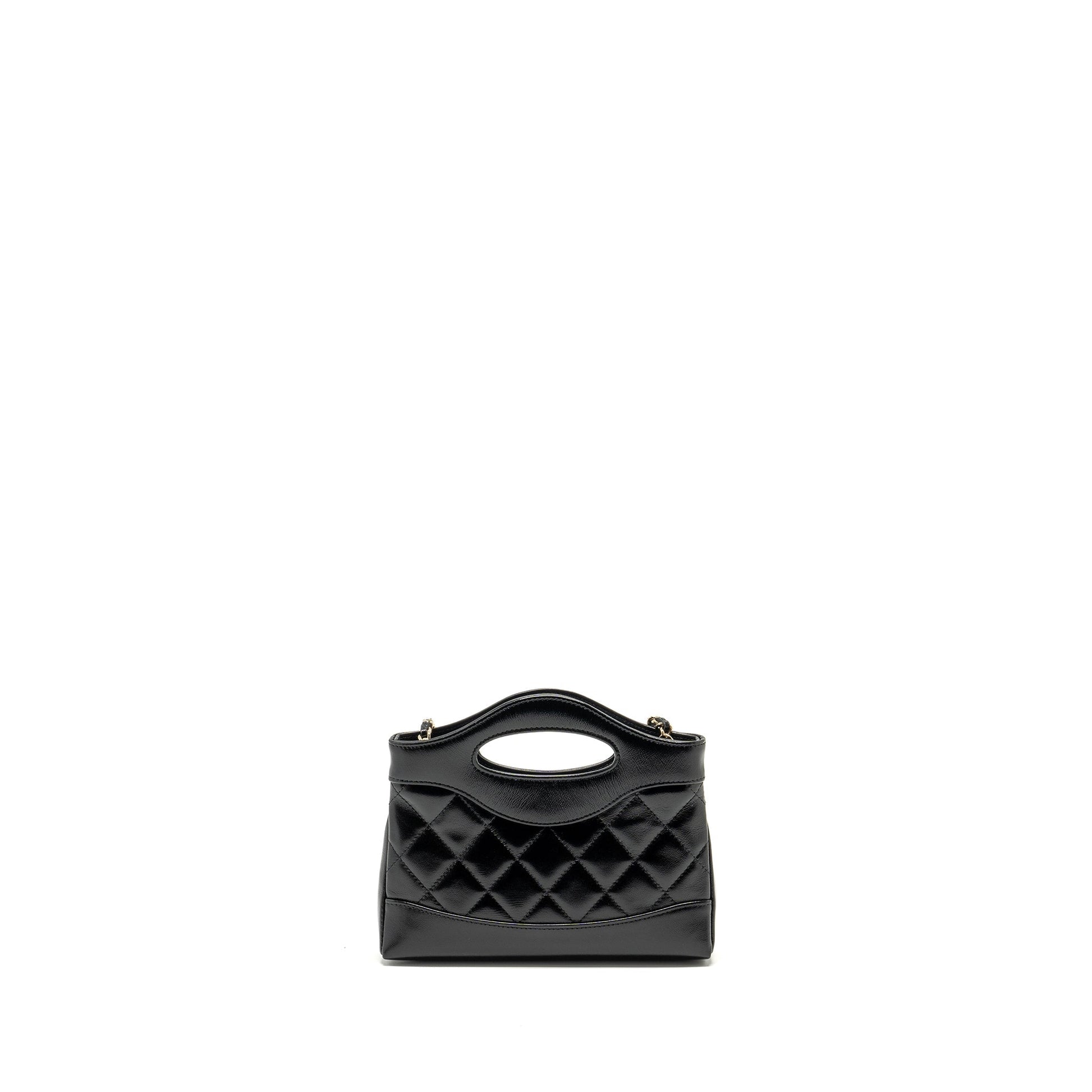 Chanel 24S 31 Shiny Lambskin LGHW microchip Black Clutch Bag Lghw Microchip