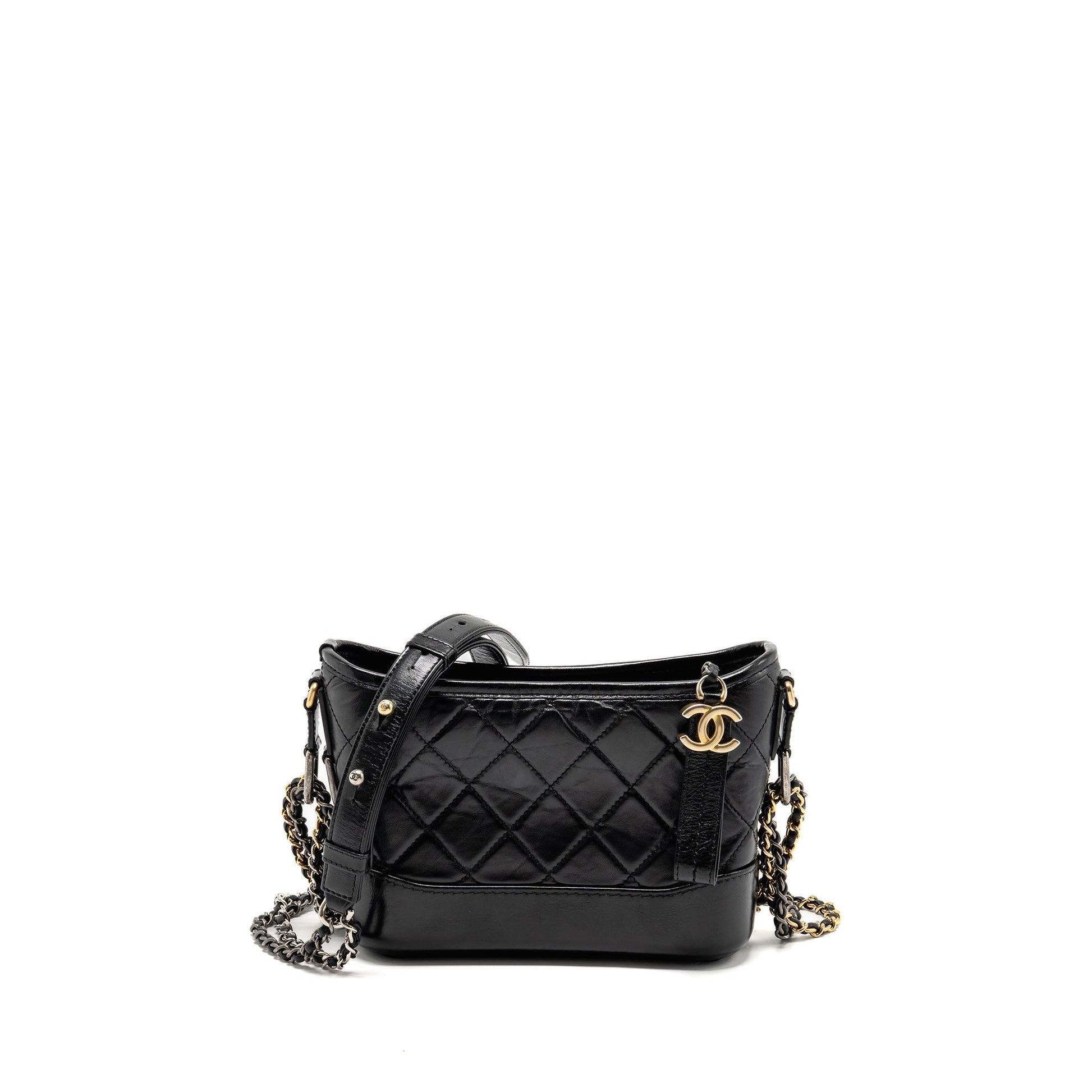 Chanel Gabrielle hobo calfskin hardware Multicolor Black Small Shoulder Bag Hardware 4