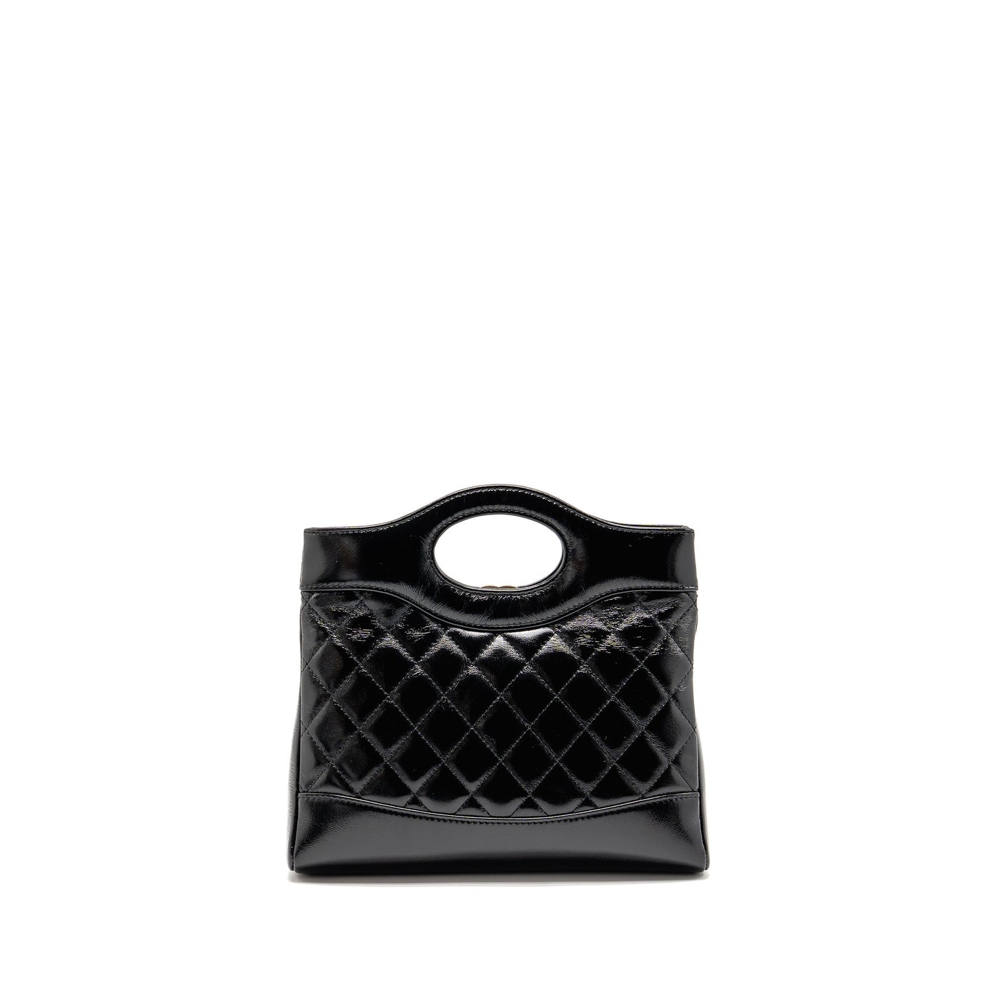 Chanel 24S 31 shiny lambskin LGHW microchip Black Mini Bag