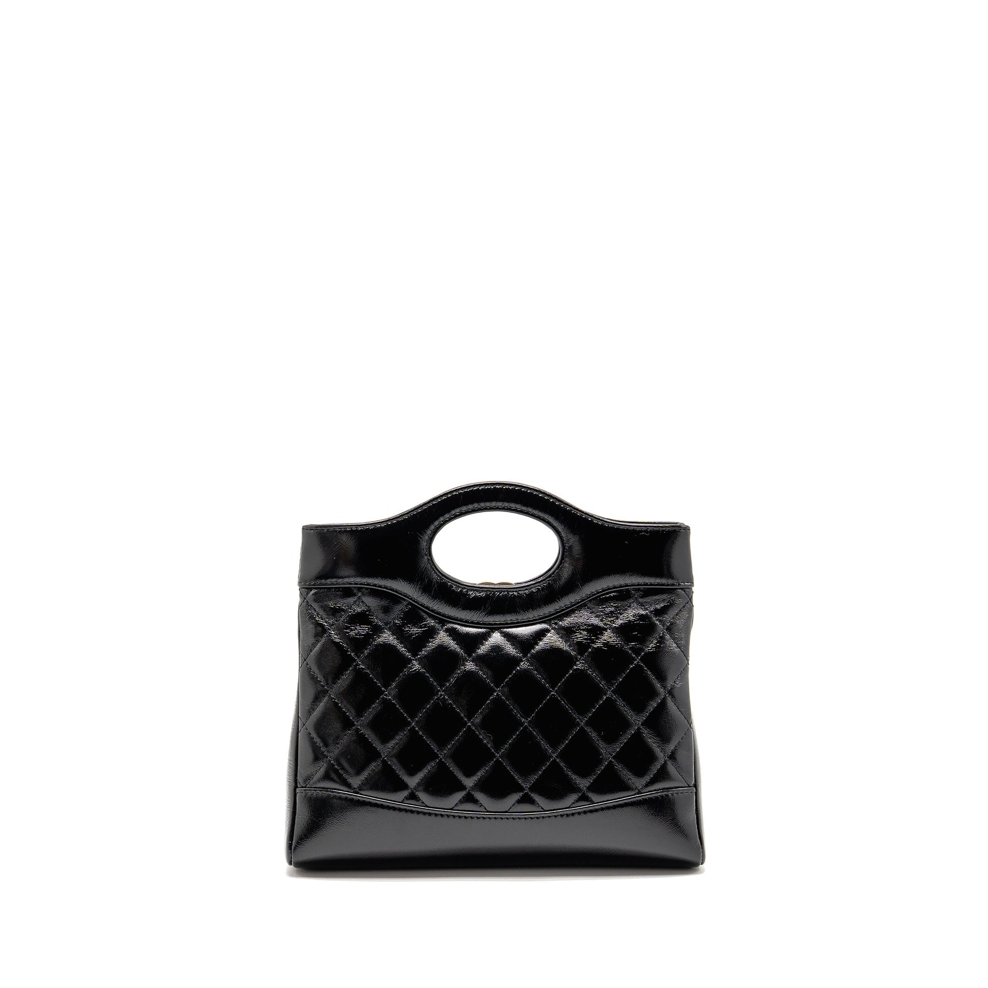 Chanel 24S 31 shiny lambskin LGHW microchip Black Mini Bag