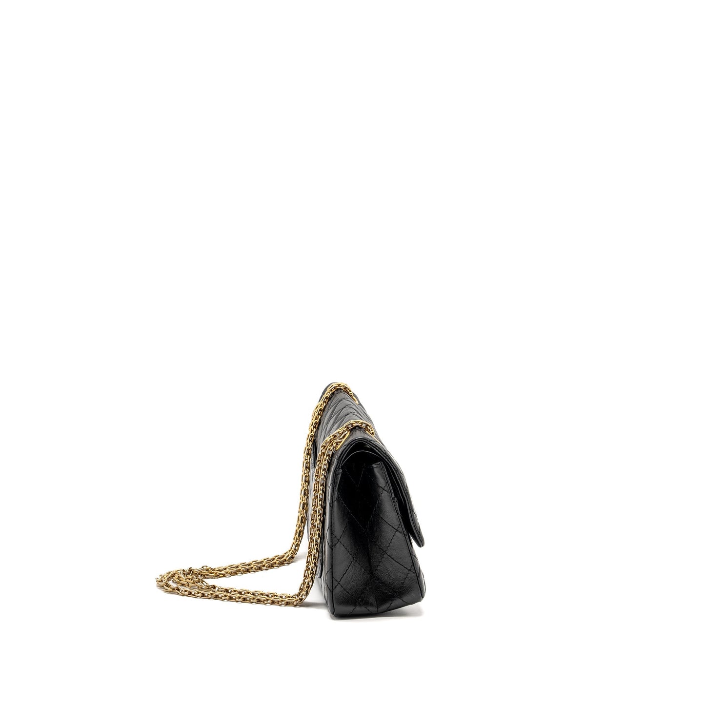 Chanel 2.55 225 reissue flap aged calfskin Black Small Shoulder Bag Black Ghw