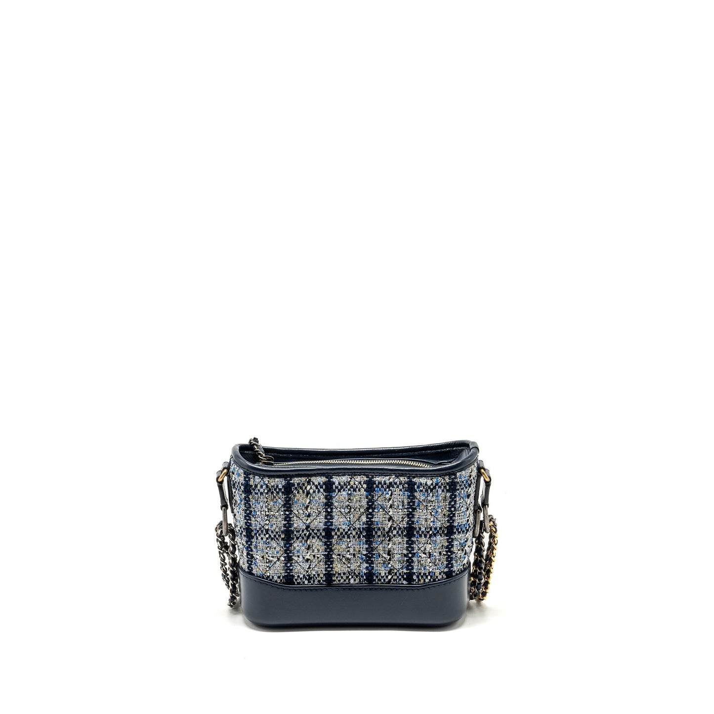 Chanel Gabrielle Hobo Tweed Navy Hardware Multicolour Small Shoulder Bag