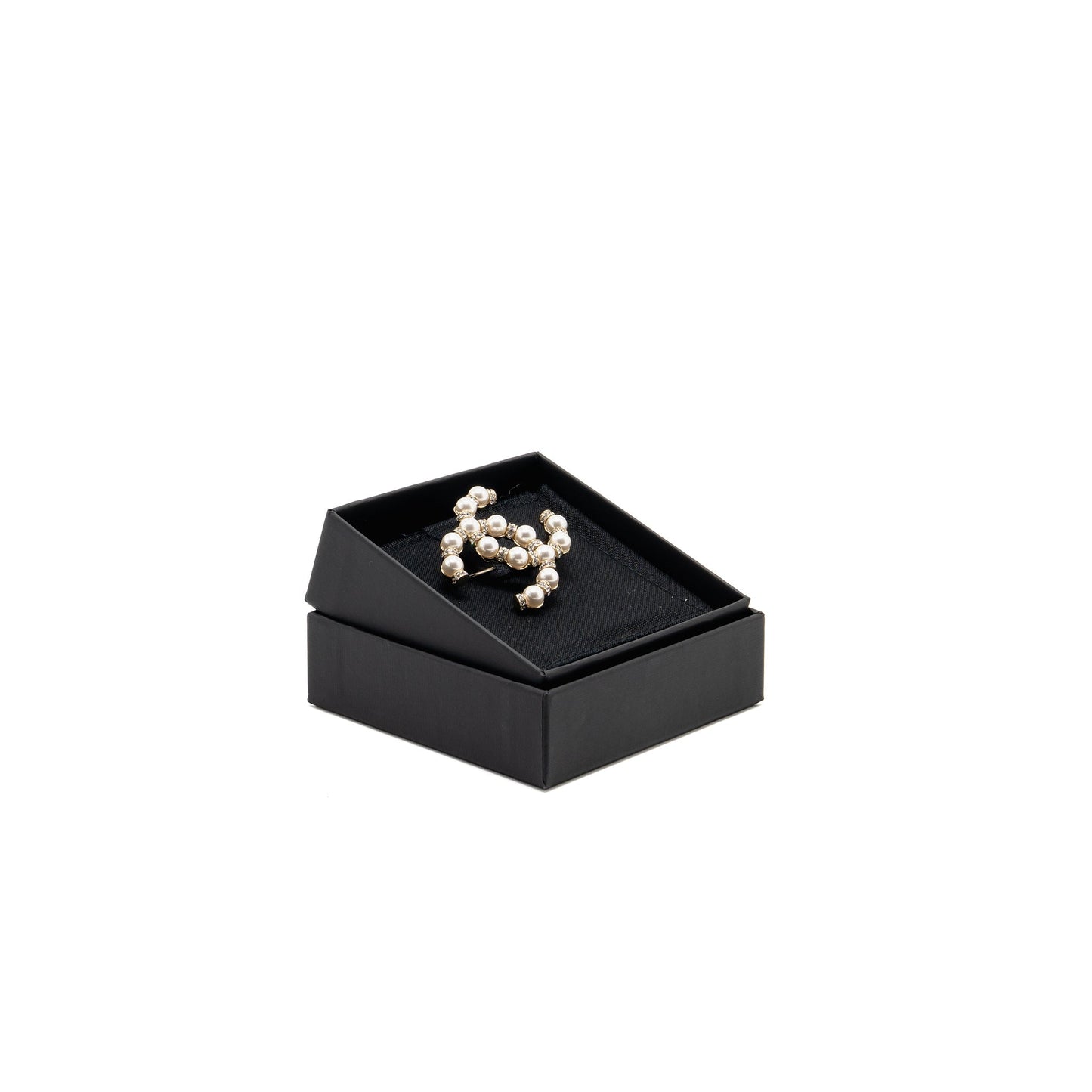 Chanel CC Brooch Pearl Crystal Light Tone Gold Handbag