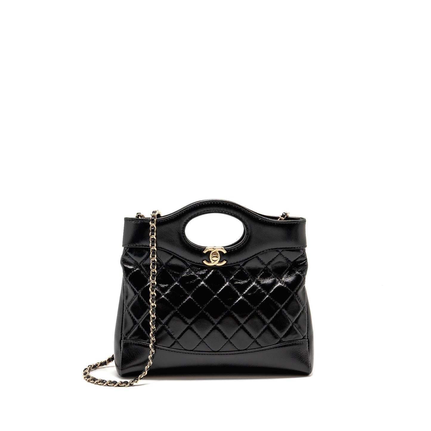 Chanel 31 shiny lambskin LGHW microchip Black Mini Bag 31Bag Black