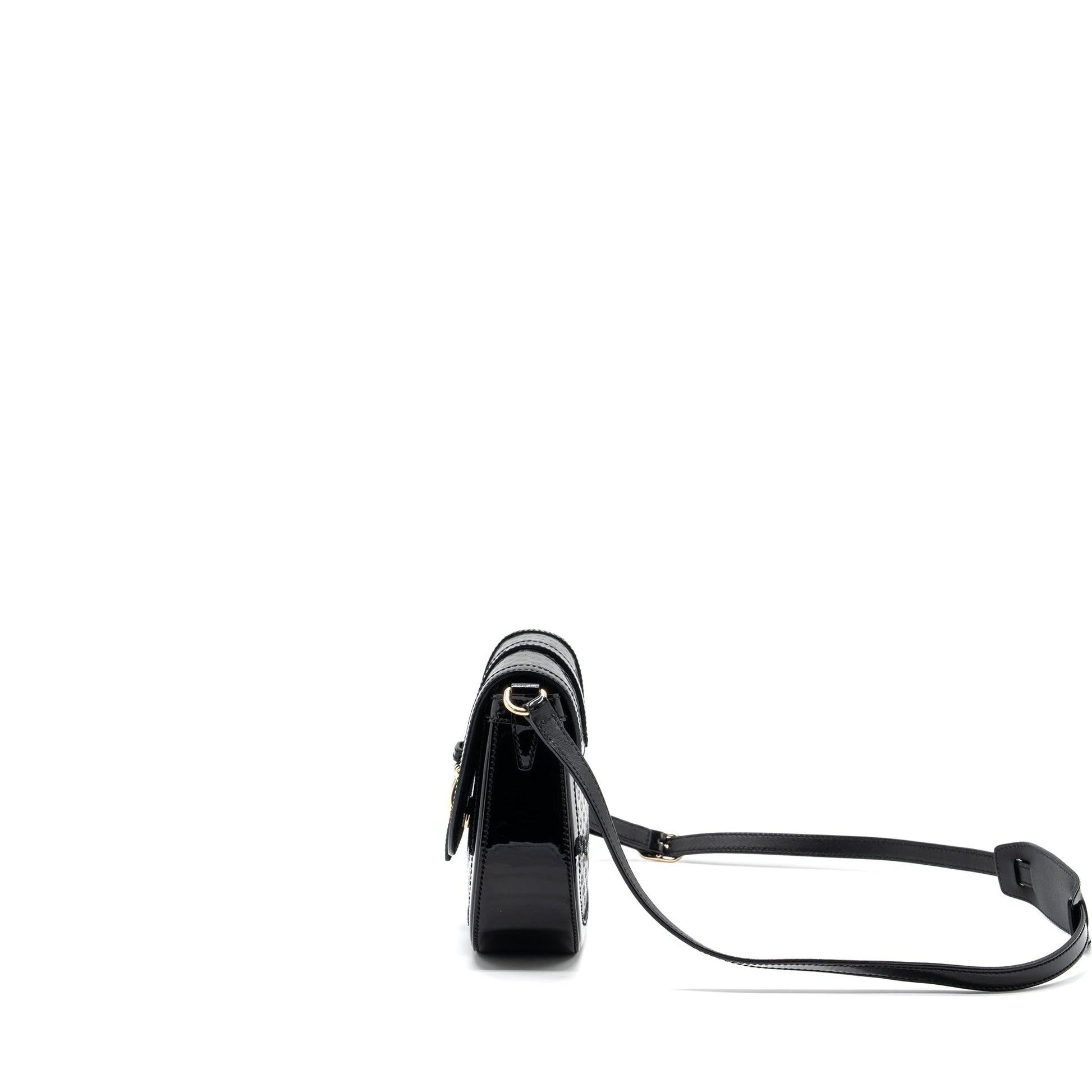 Gucci Messenger Crossbody Bag Patent Black