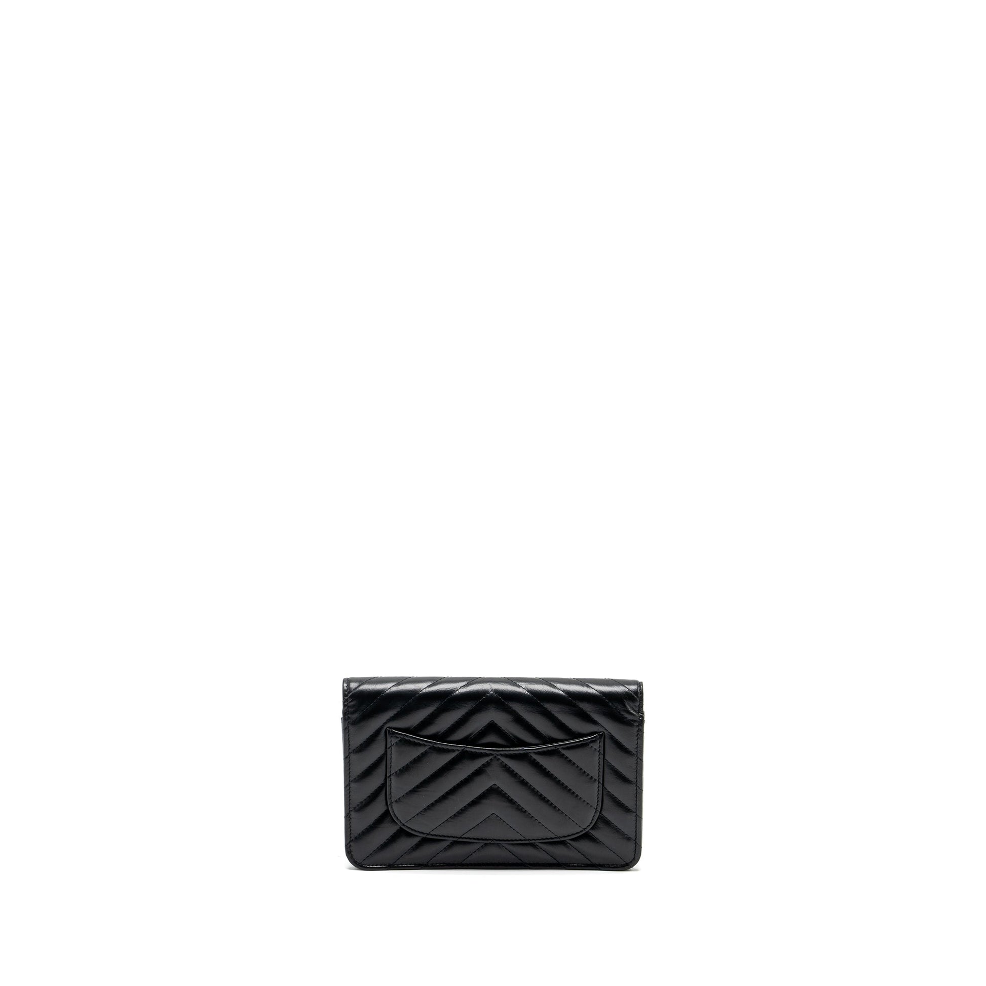 Chanel Chevron 2.55 reissue on aged calfskin Black Wallet Case