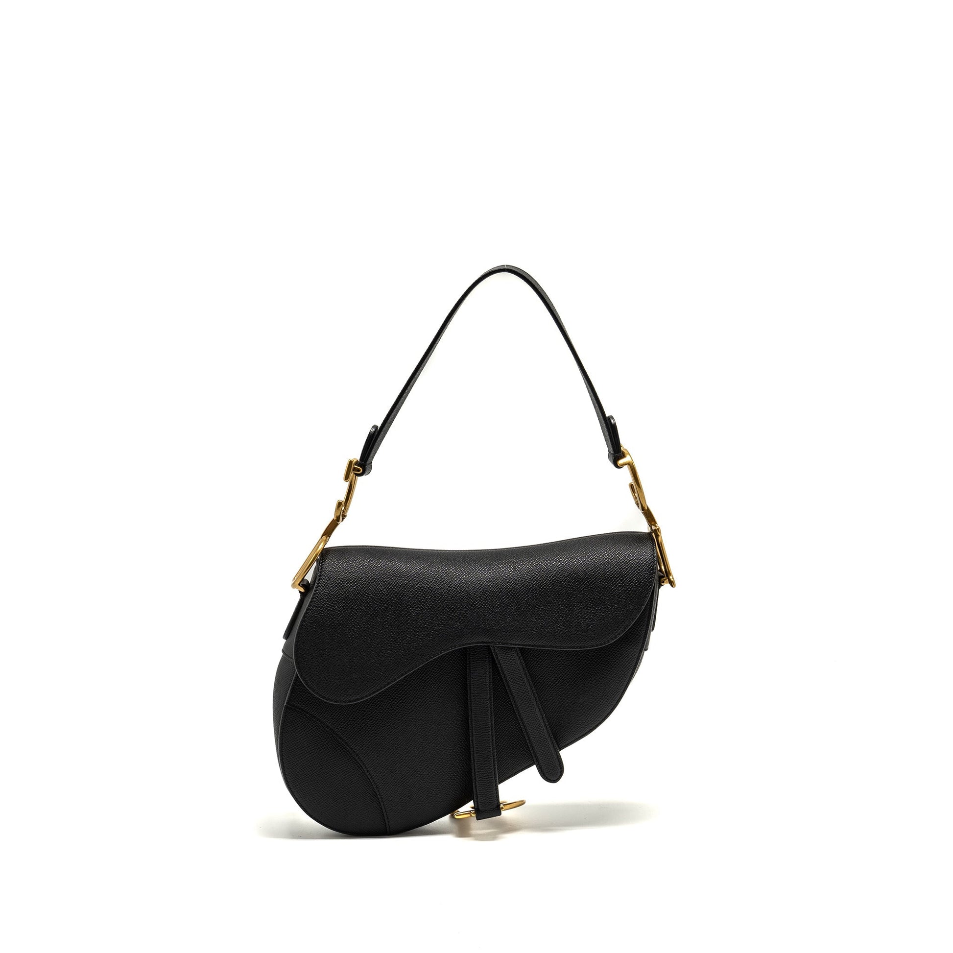 Dior Saddle Grained Calfskin Handbag Black Medium Travel Bag