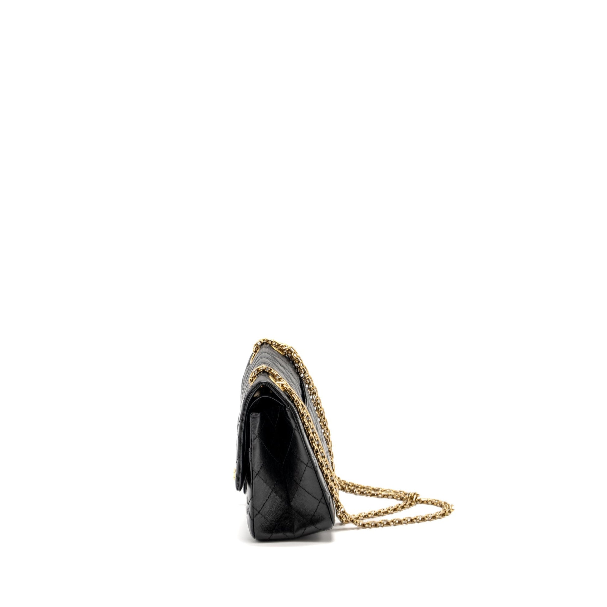 Chanel 2.55 225 reissue flap aged calfskin Black Small Shoulder Bag Black Ghw