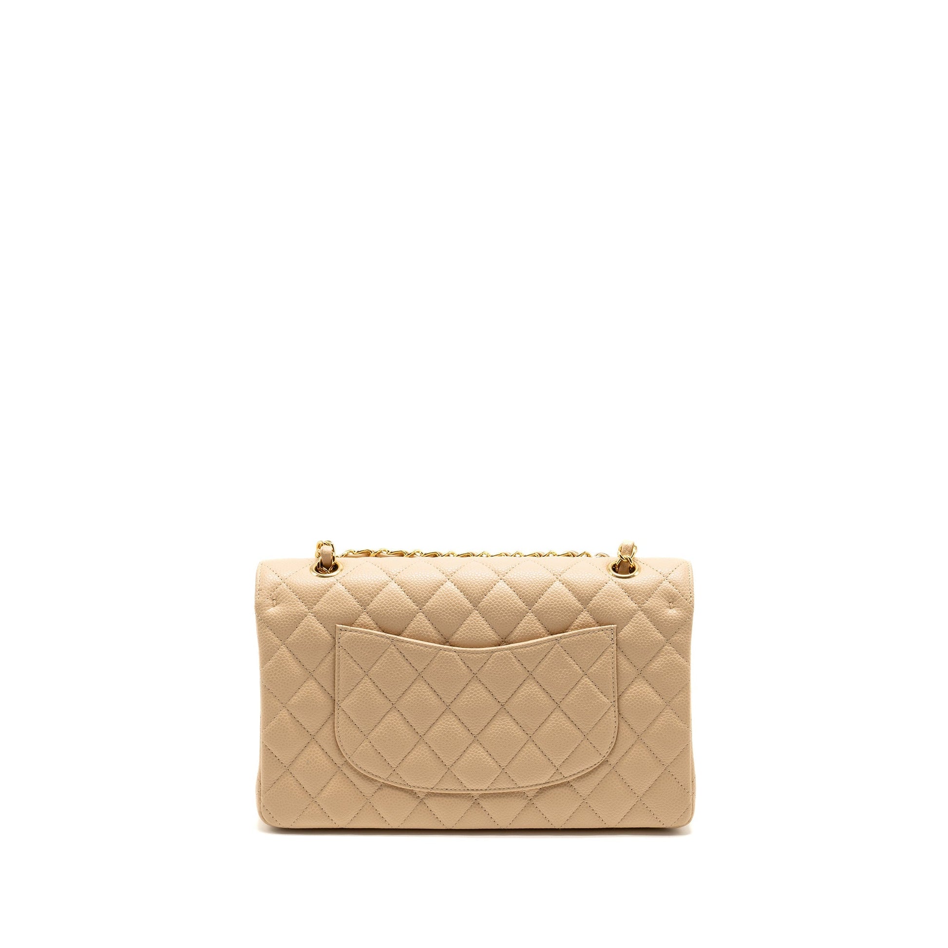 Chanel Classic Double flap Caviar GHW Beige Handbag