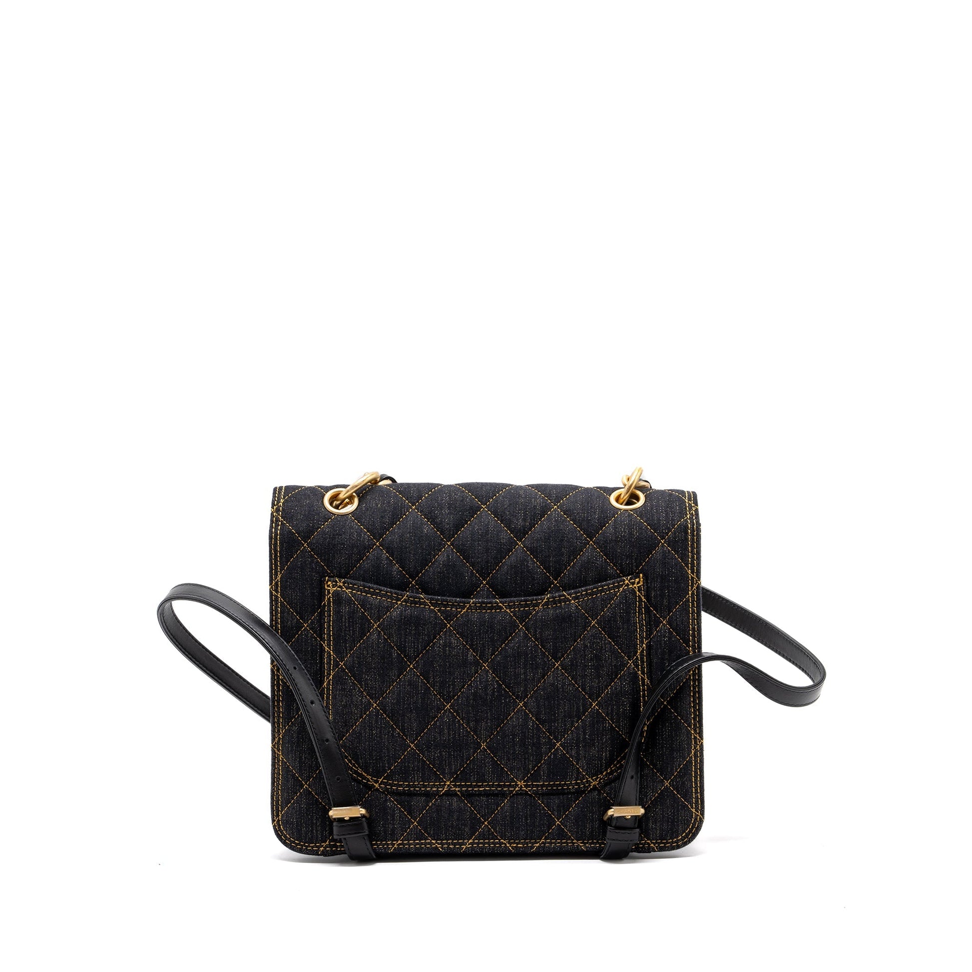 Chanel 23S flap backpack denim dark Brushed Blue Ghw Microchip