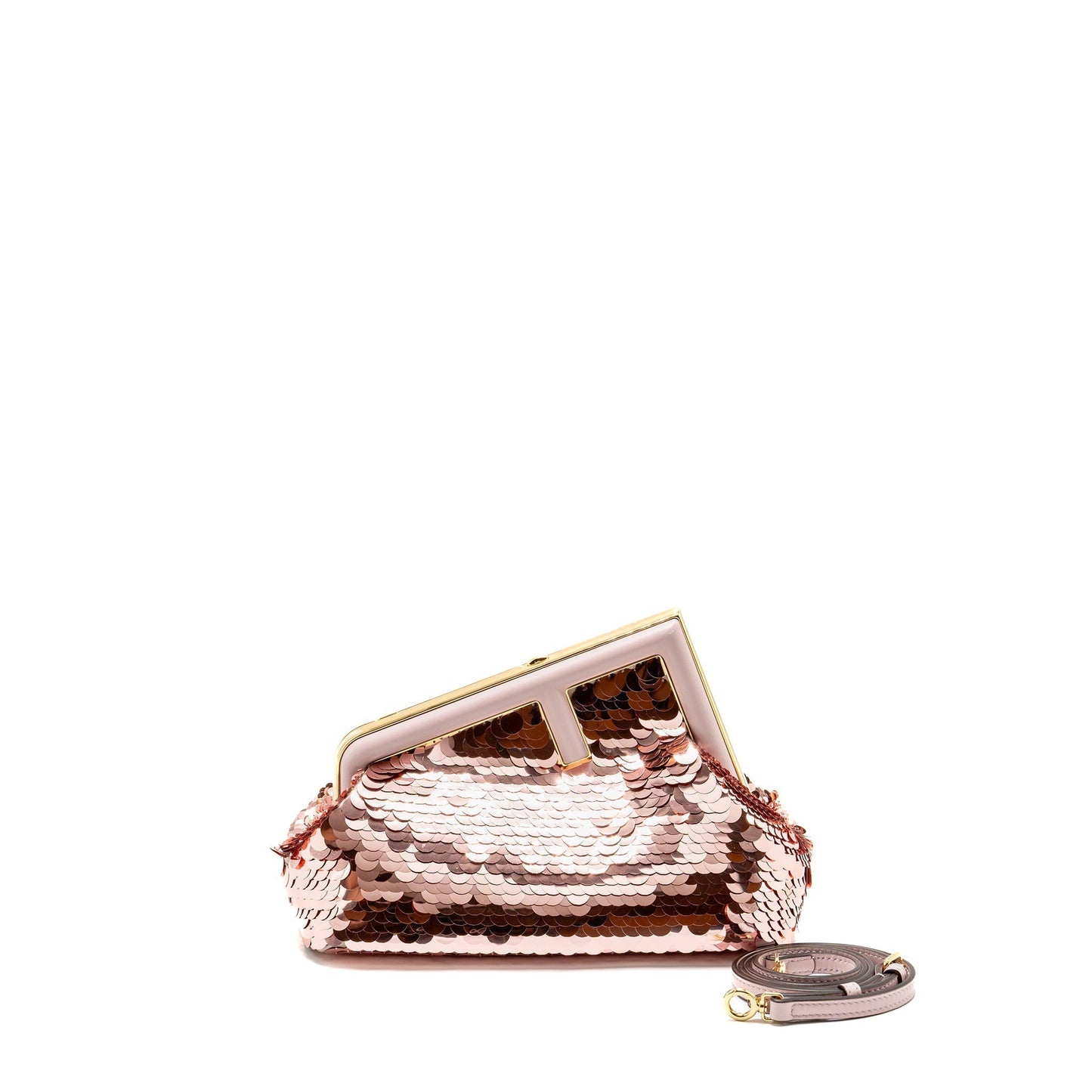 Fendi First Clutch Purse Sequin Multicolour Pink Small Clutch Bag