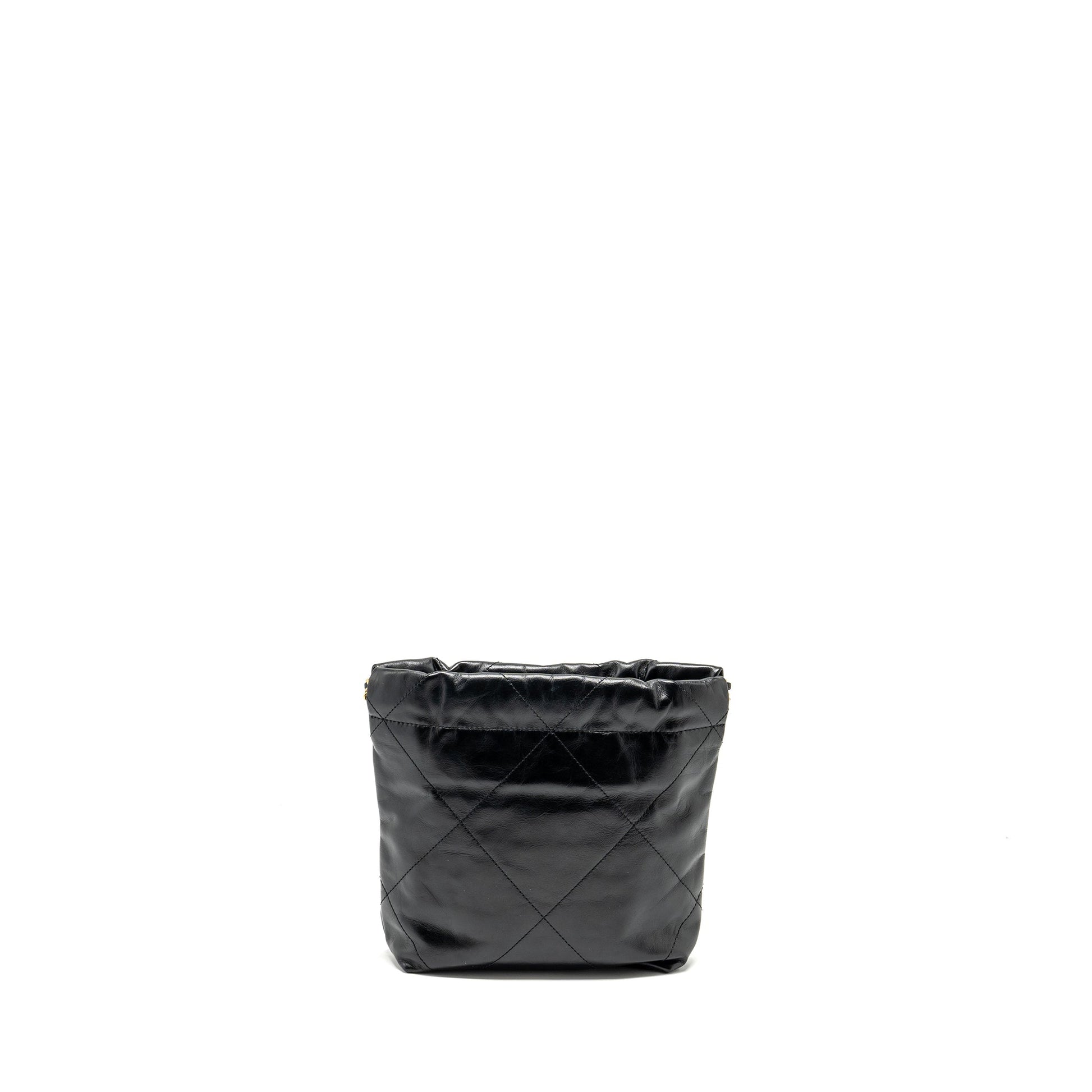 Chanel 22 Shiny Calfskin GHW Microchip Black Mini Bag Microchip 5