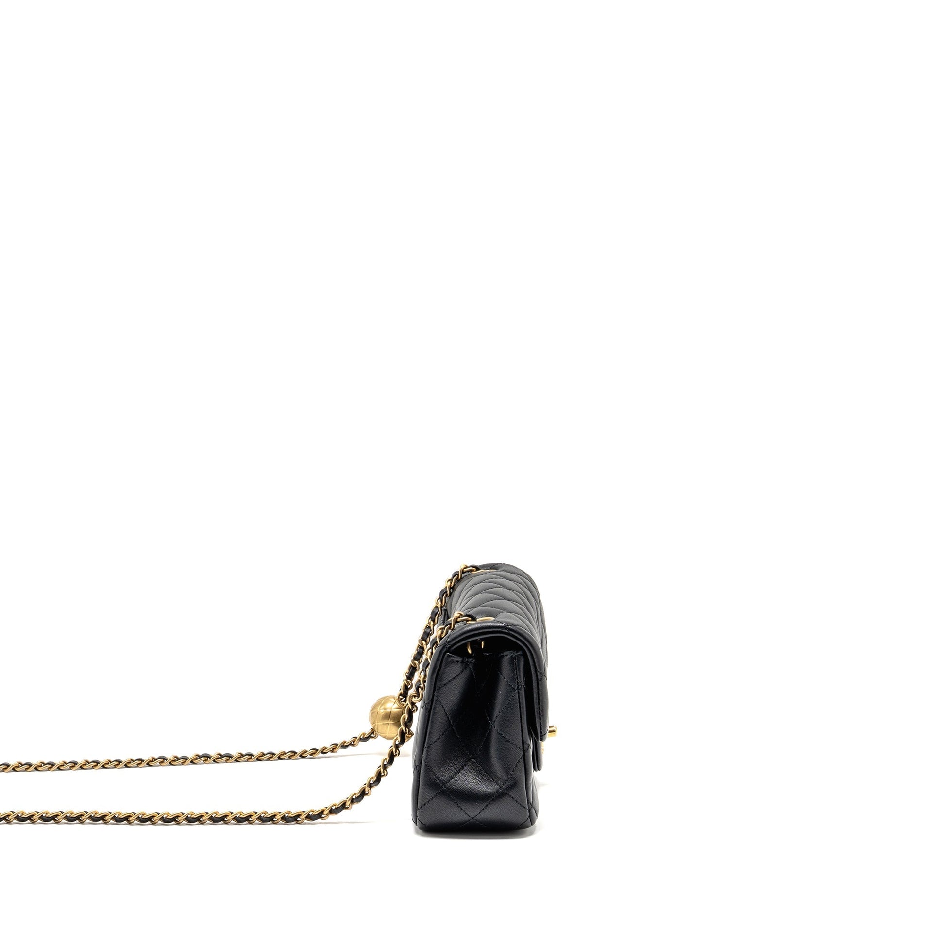 Chanel Pearl Crush rectangular flap lambskin GHW Black Shoulder Bag Microchip 3
