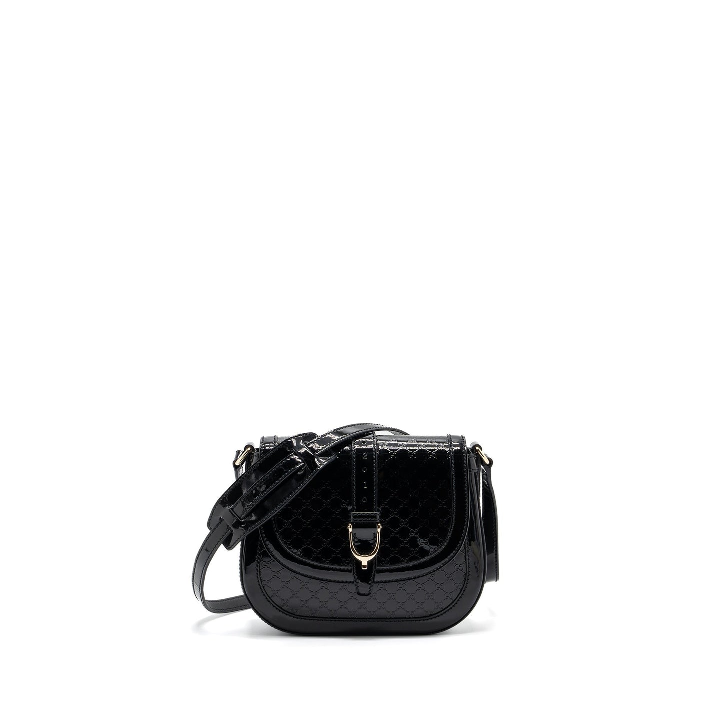 Gucci Messenger Crossbody Bag Patent Black