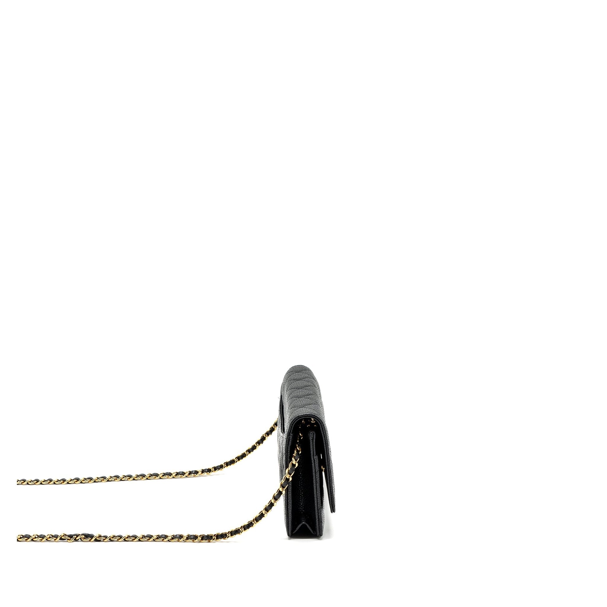 Chanel classic on caviar GHW Black Wallet Case Ghw 15
