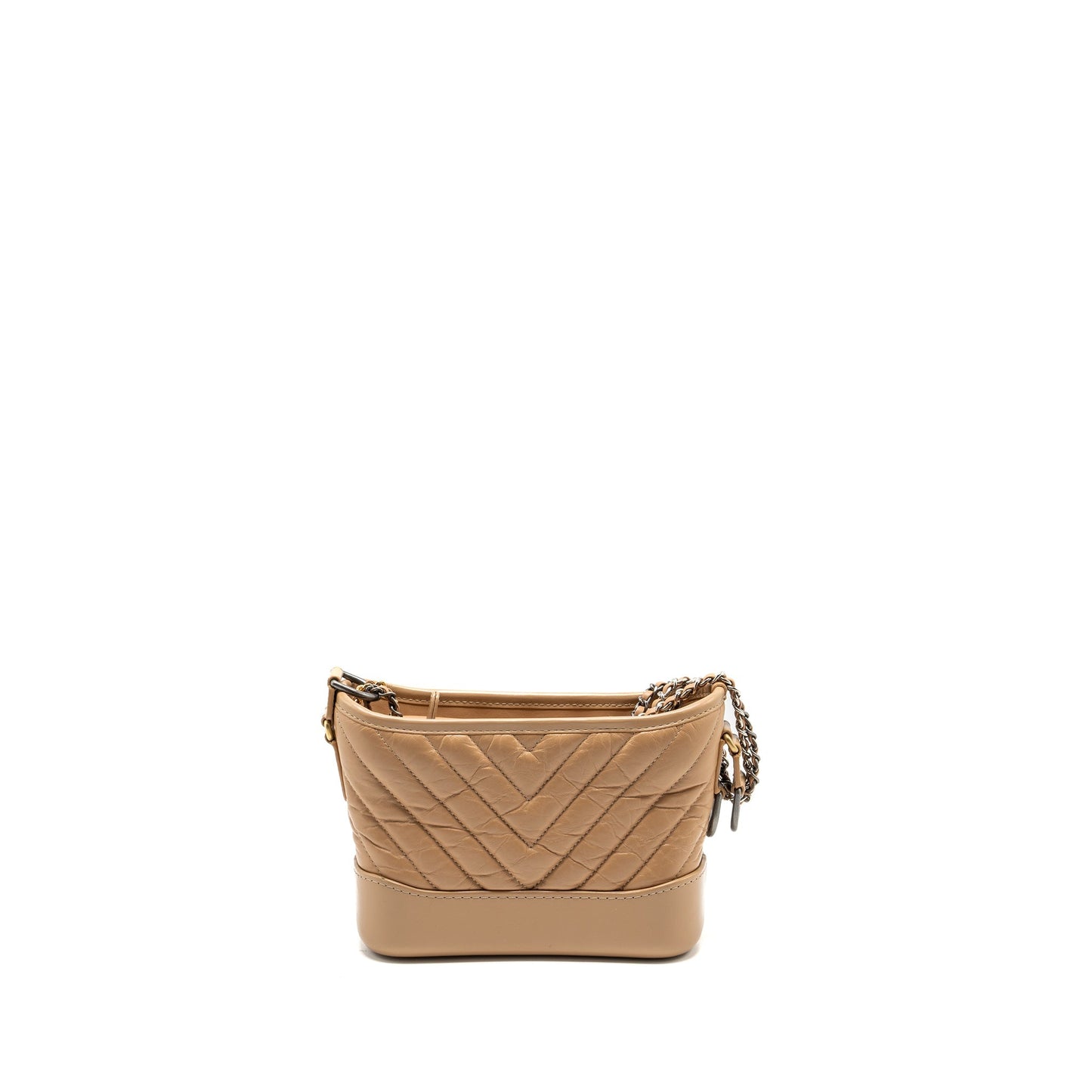 Chanel Chevron Gabrielle Hobo calfskin hardware Multicolour Beige Small Shoulder Bag