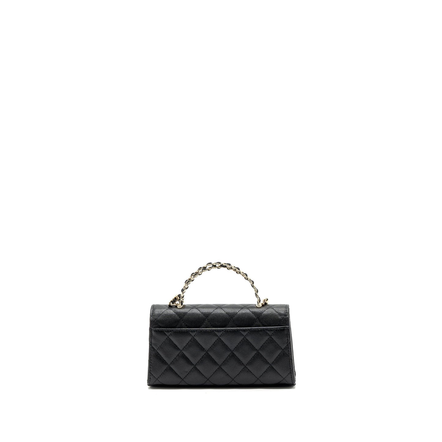 Chanel 23p top handle flap caviar LGHW Black Shoulder Bag Microchip 1