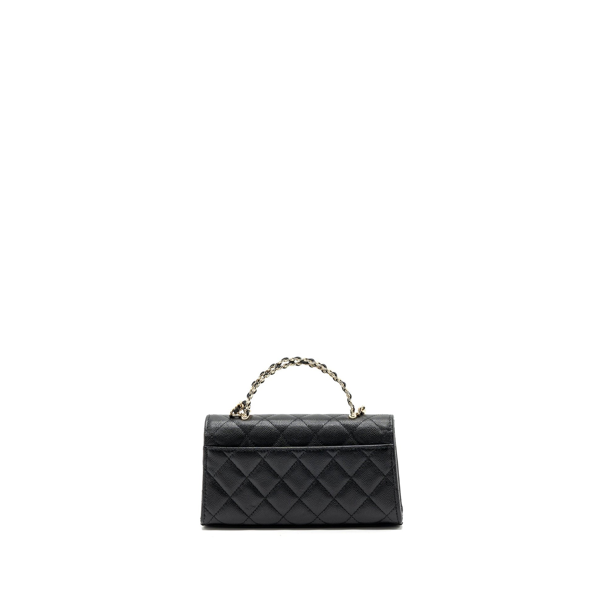 Chanel 23p top handle flap caviar LGHW Black Shoulder Bag Microchip 1