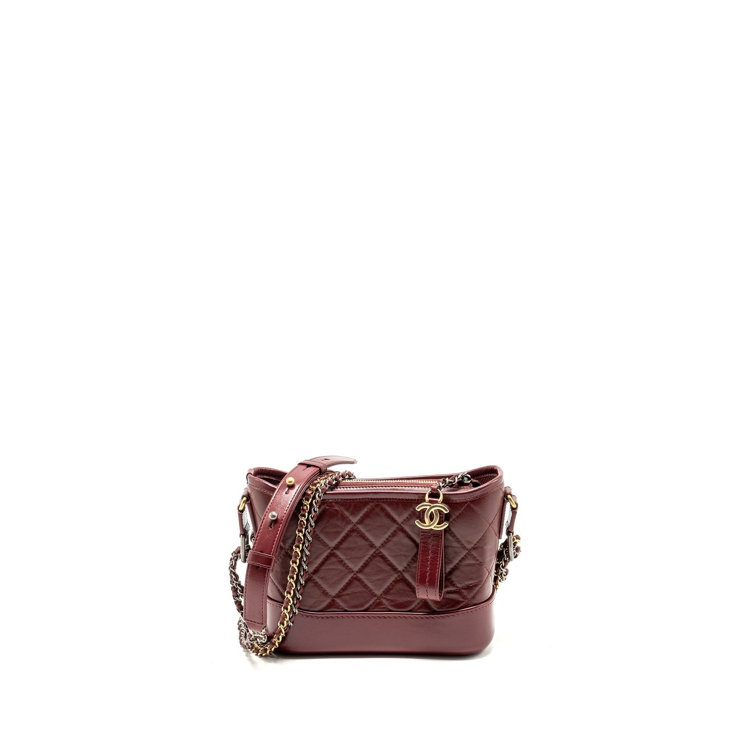 Chanel Gabrielle Hobo Calfskin Hardware Multicolour Red Small Shoulder Bag