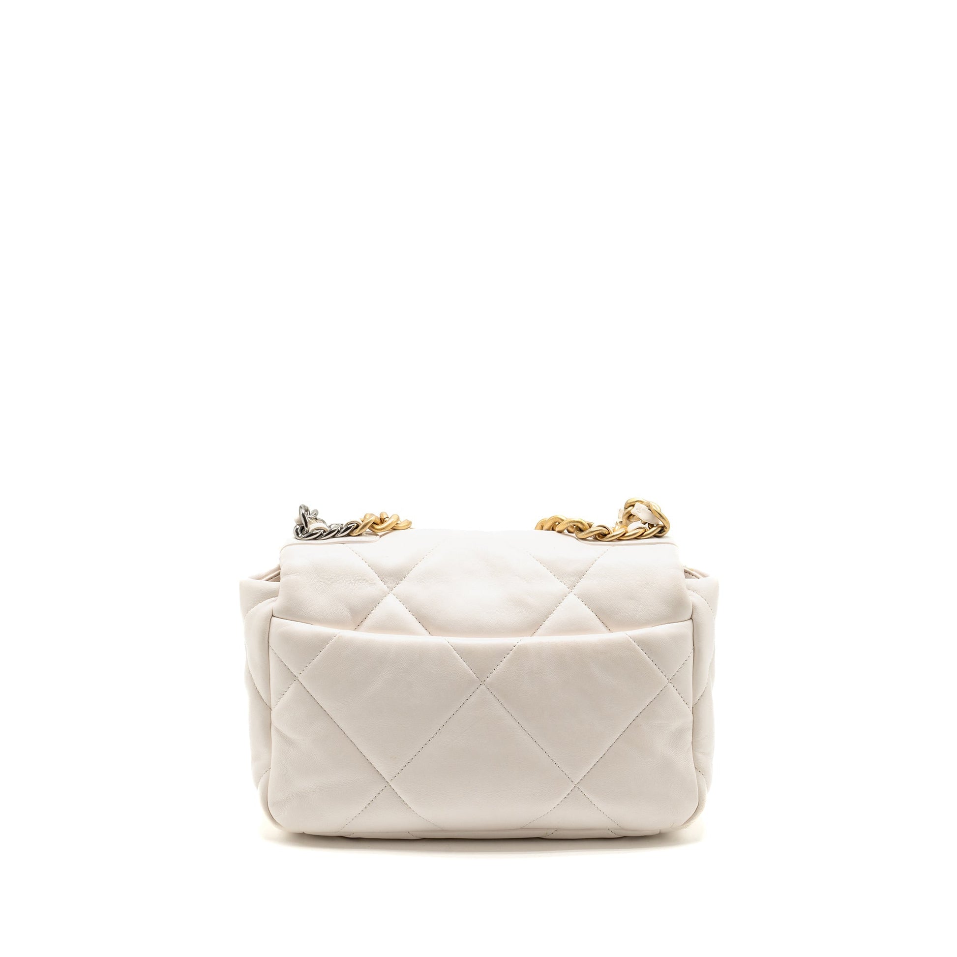 Chanel 19 lambskin hardware Multicolor White Small Handbag
