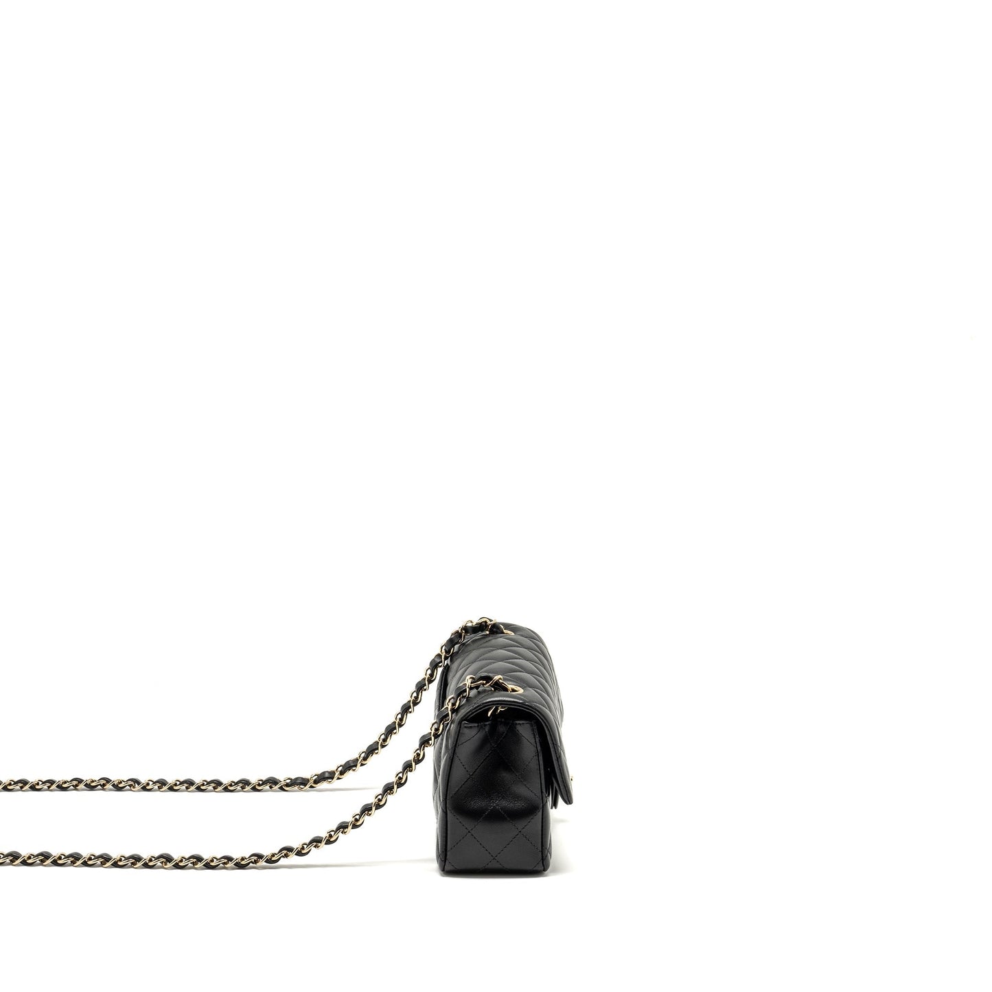 Chanel Rectangular Flap Lambskin LGHW microchip Black Shoulder Bag Lghw Microchip