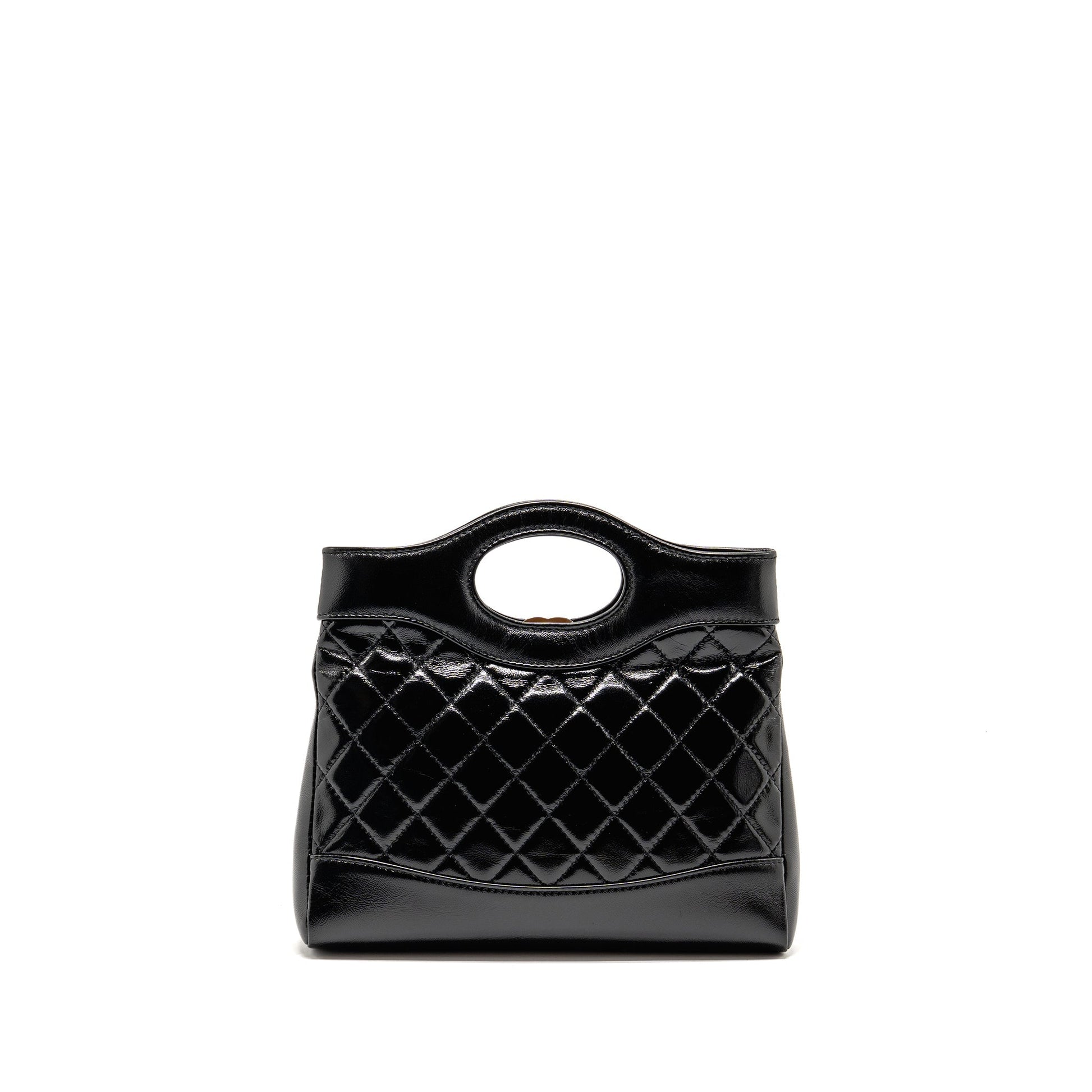 Chanel 31 shiny lambskin LGHW microchip Black Mini Bag 31Bag Black