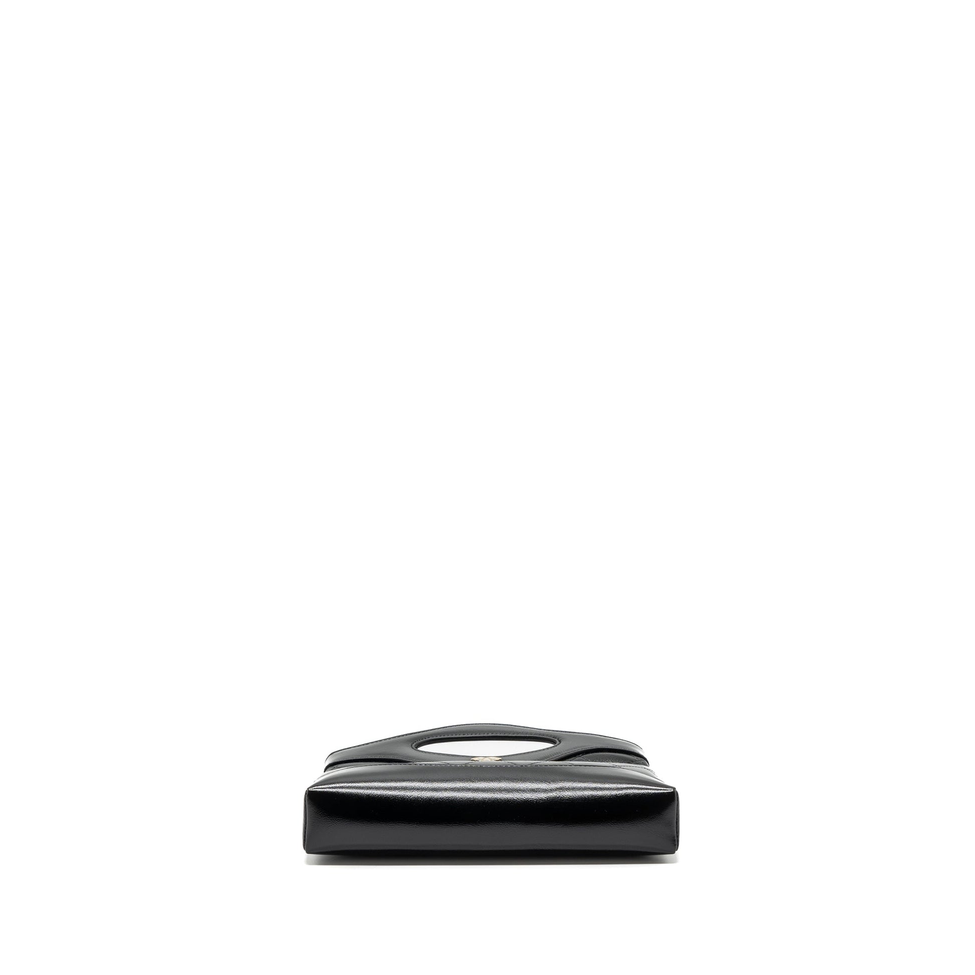 Chanel 24c 31 Shiny Calfskin LGHW Microchip Black Clutch Bag Black Lghwmicrochip