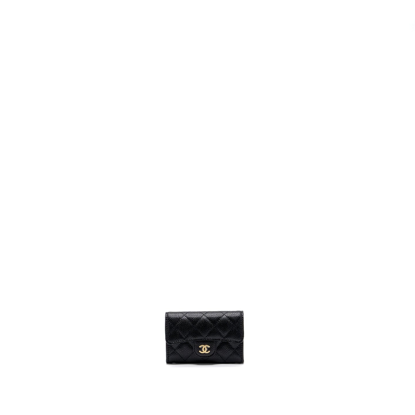 Chanel classic flap card holder caviar GHW Black Wallet Case Microchip 4