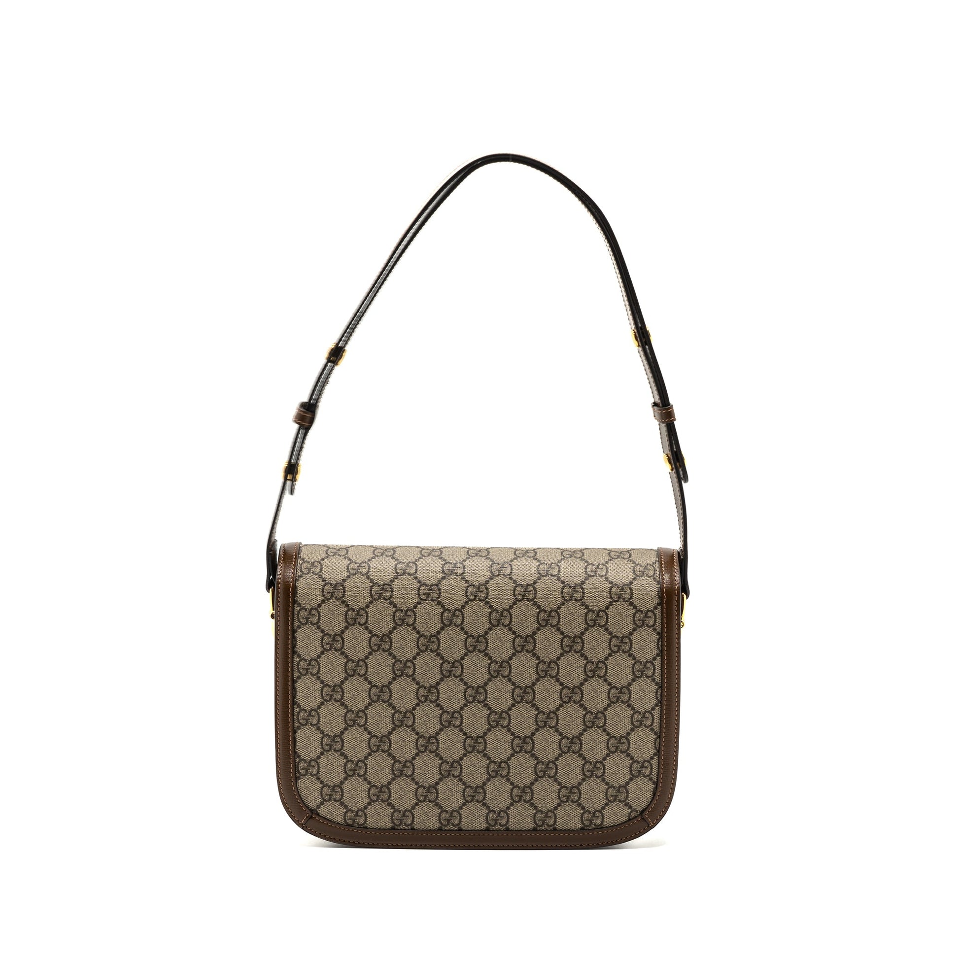 Gucci Horsebit Shoulder Bag Supreme Leather Canvas Ghw 1