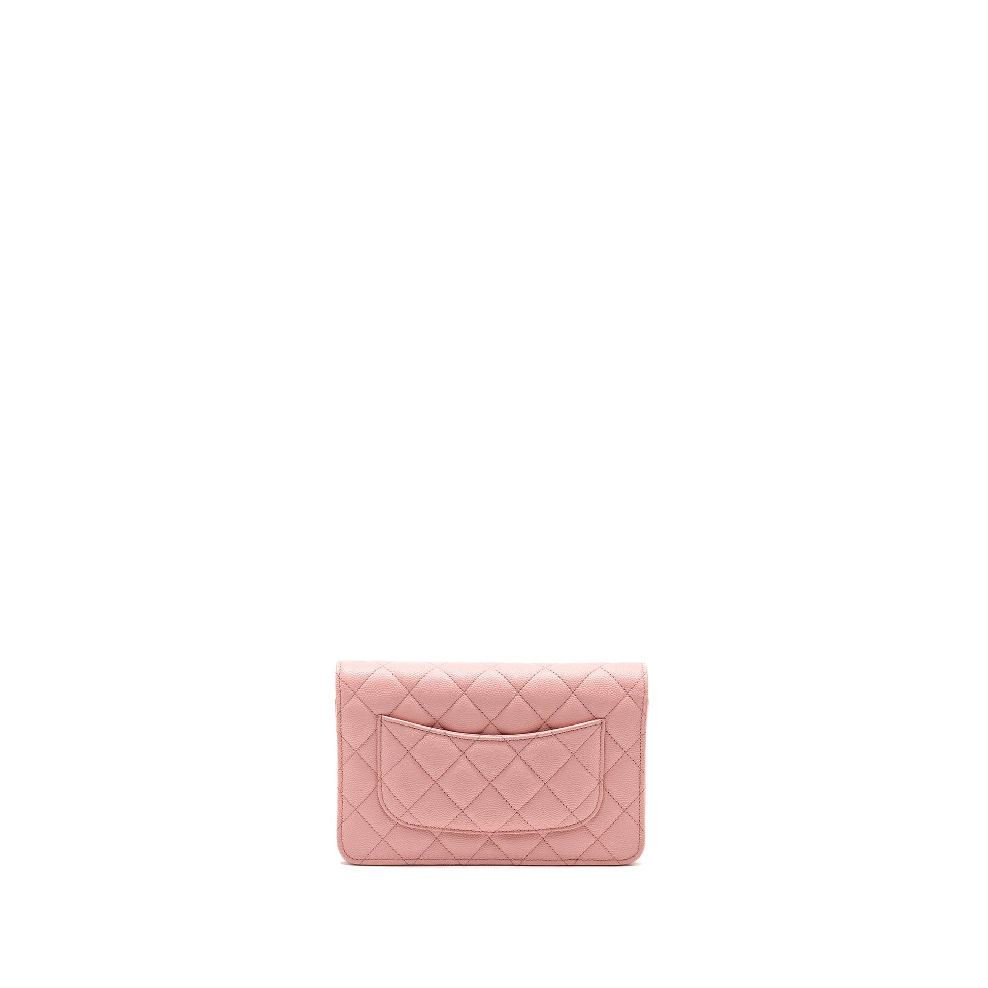 Chanel Classic on Caviar LGHW Microchip Pink Wallet Case