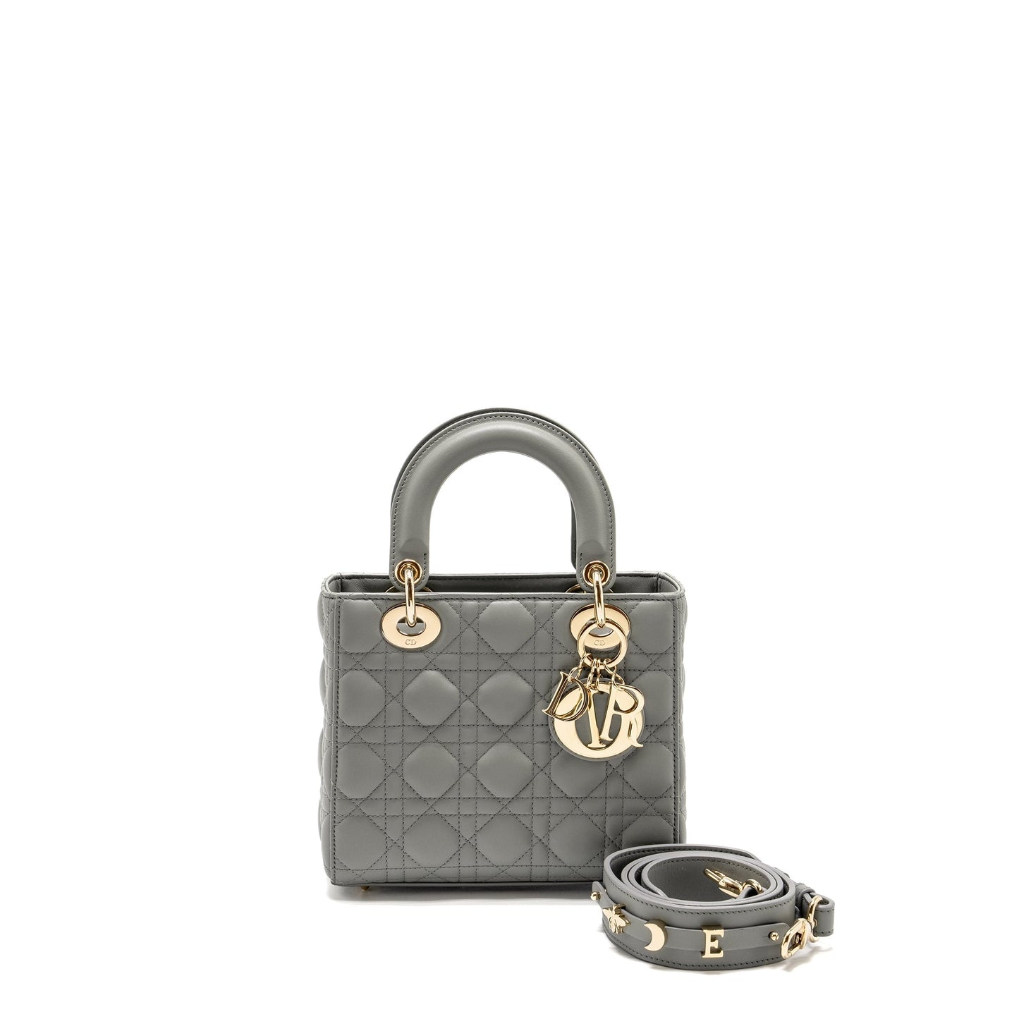 Dior My Lady Lambskin Light Grey Handbag Small Travel Bag
