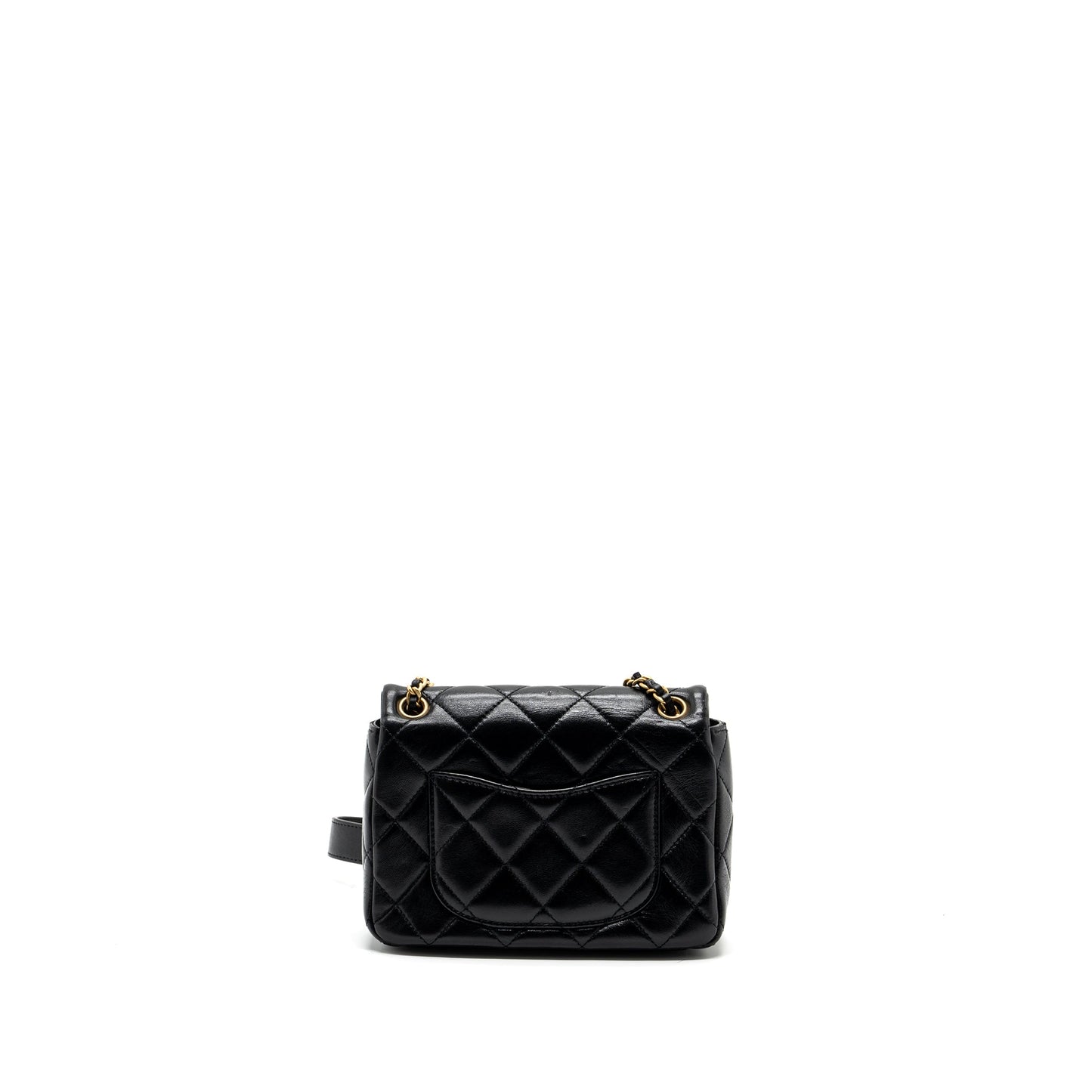 Chanel seasonal square flap detailed calfskin GHW Black Shoulder Bag