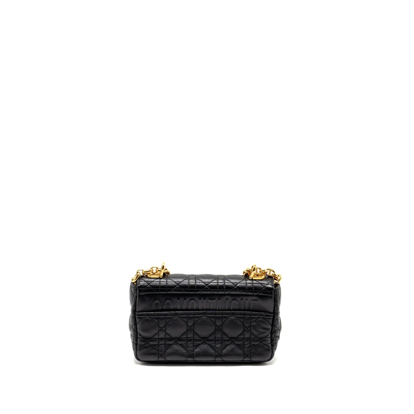 Dior Caro Purse Calfskin Handbag Black Small Travel Bag