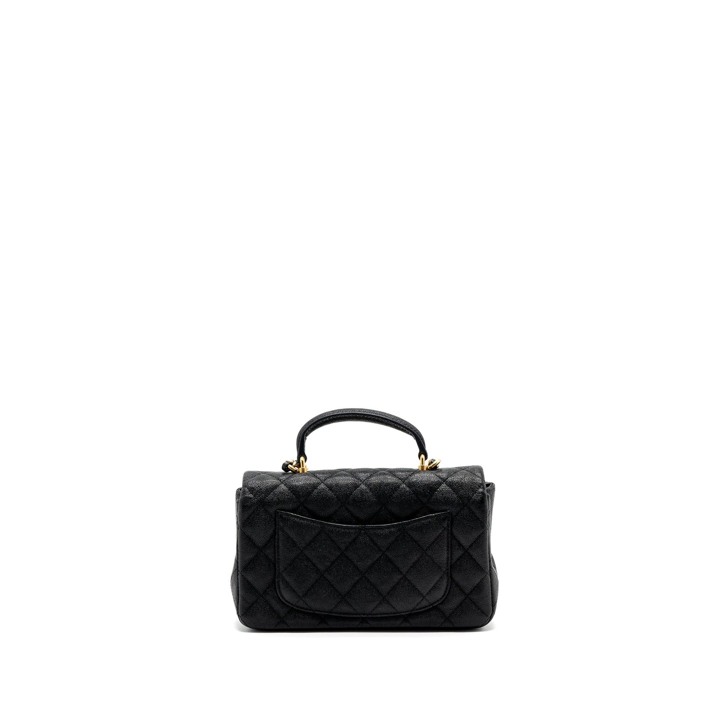 Chanel top handle rectangular flap grained calfskin Black Shoulder Bag