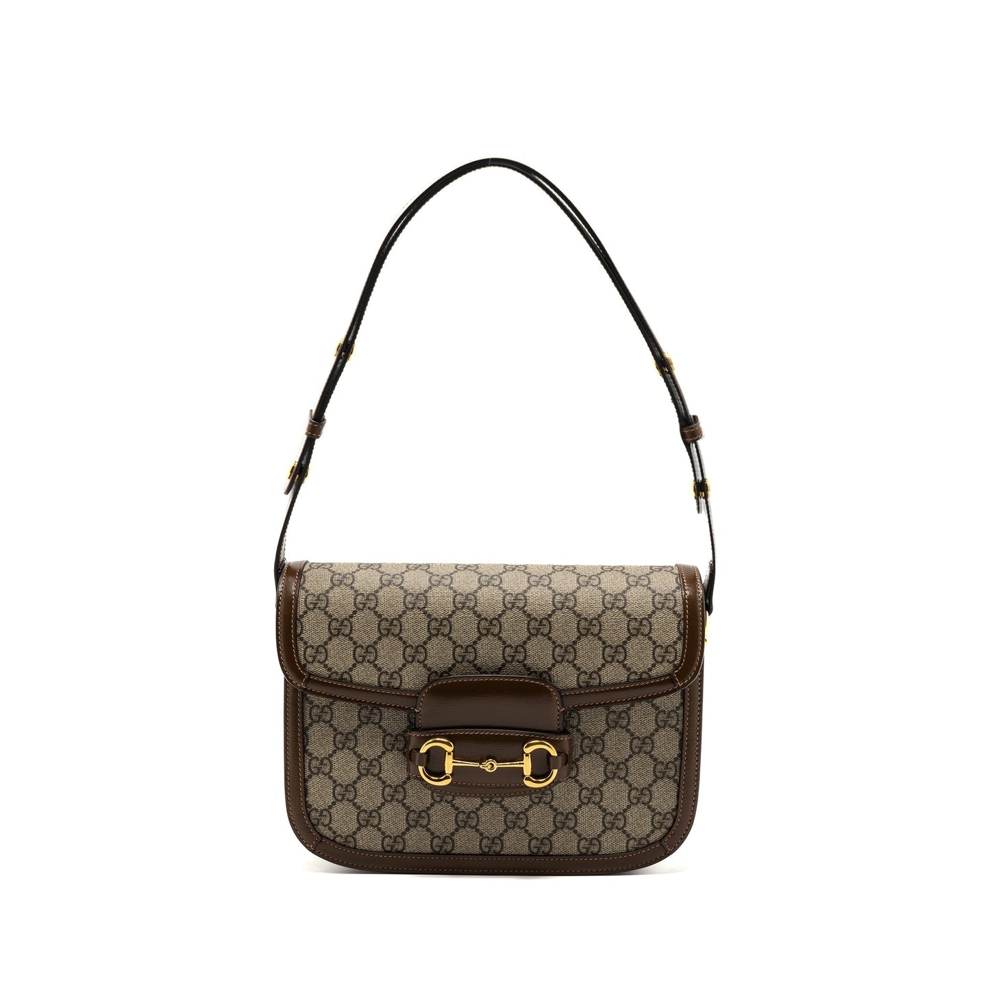 Gucci Horsebit Shoulder Bag Supreme Leather Canvas Ghw 1