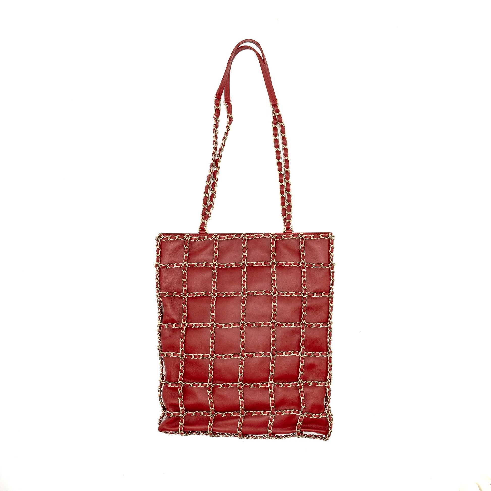 Chanel 20A Frame CC Charm Shopping Lambskin Red Key Chain