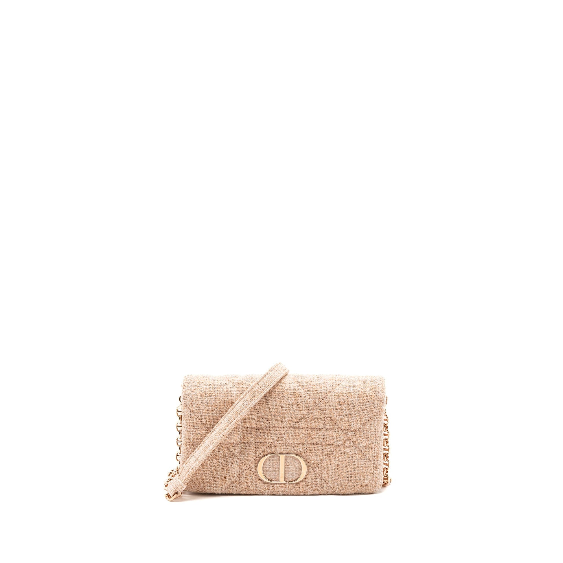 Dior Caro Pouch Light With Hardware Handbag Canvas Pink Travel Bag