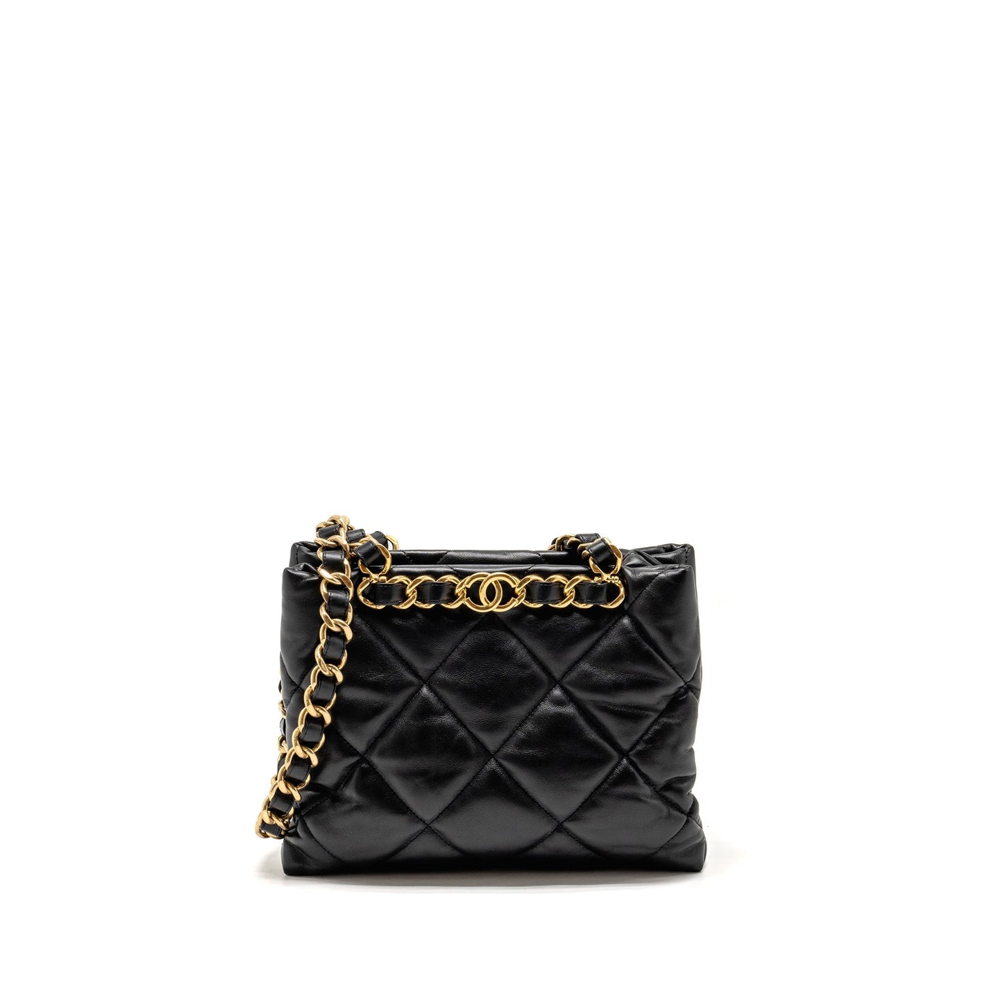 Chanel quilted double Lambskin GHW micochip Black Shoulder Bag