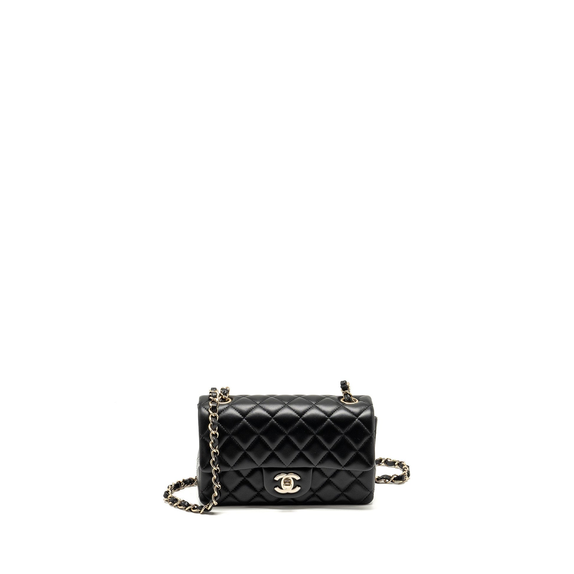 Chanel Rectangular Flap Lambskin LGHW microchip Black Shoulder Bag Lghw Microchip